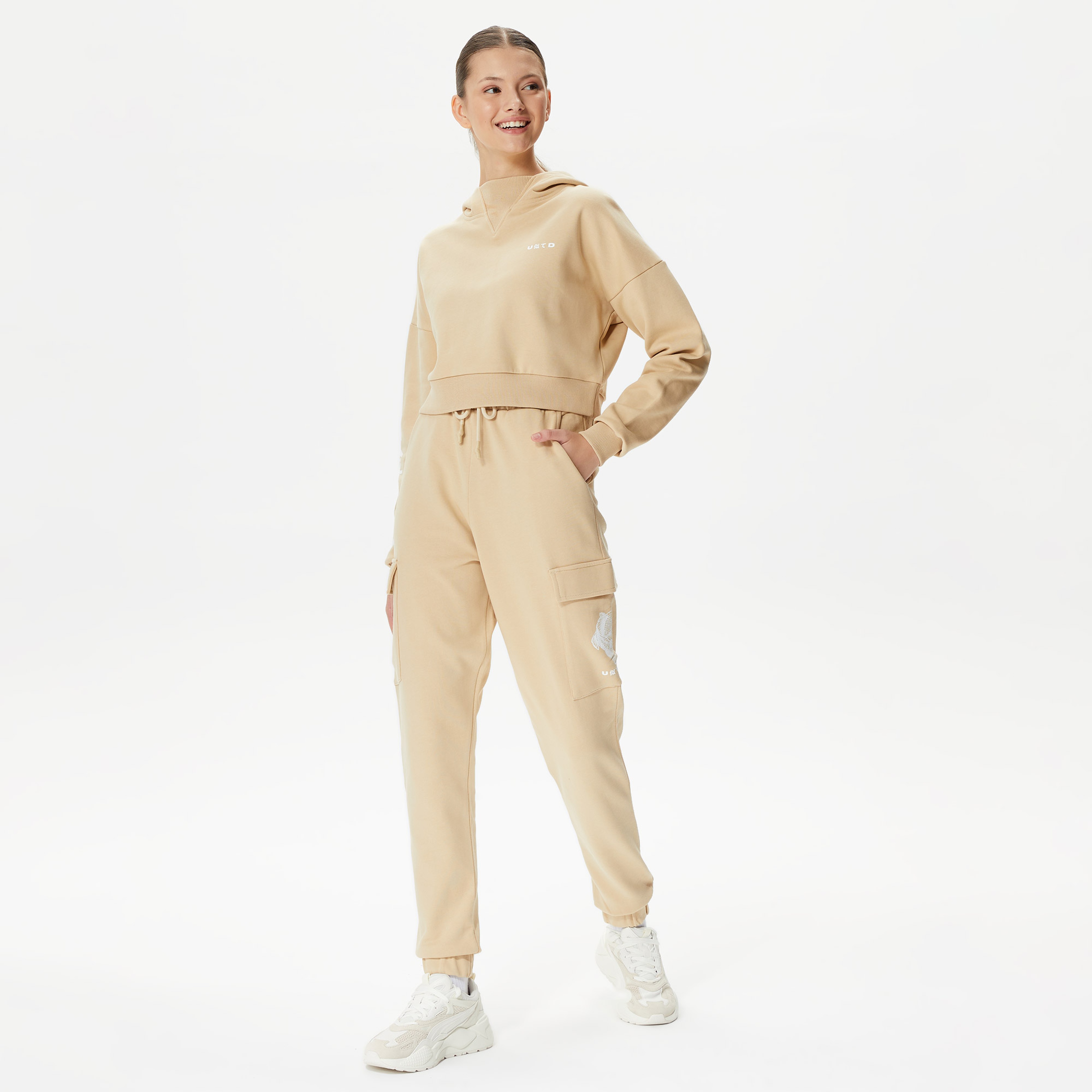 UNITED4 Kadın Krem Eşofman Altı