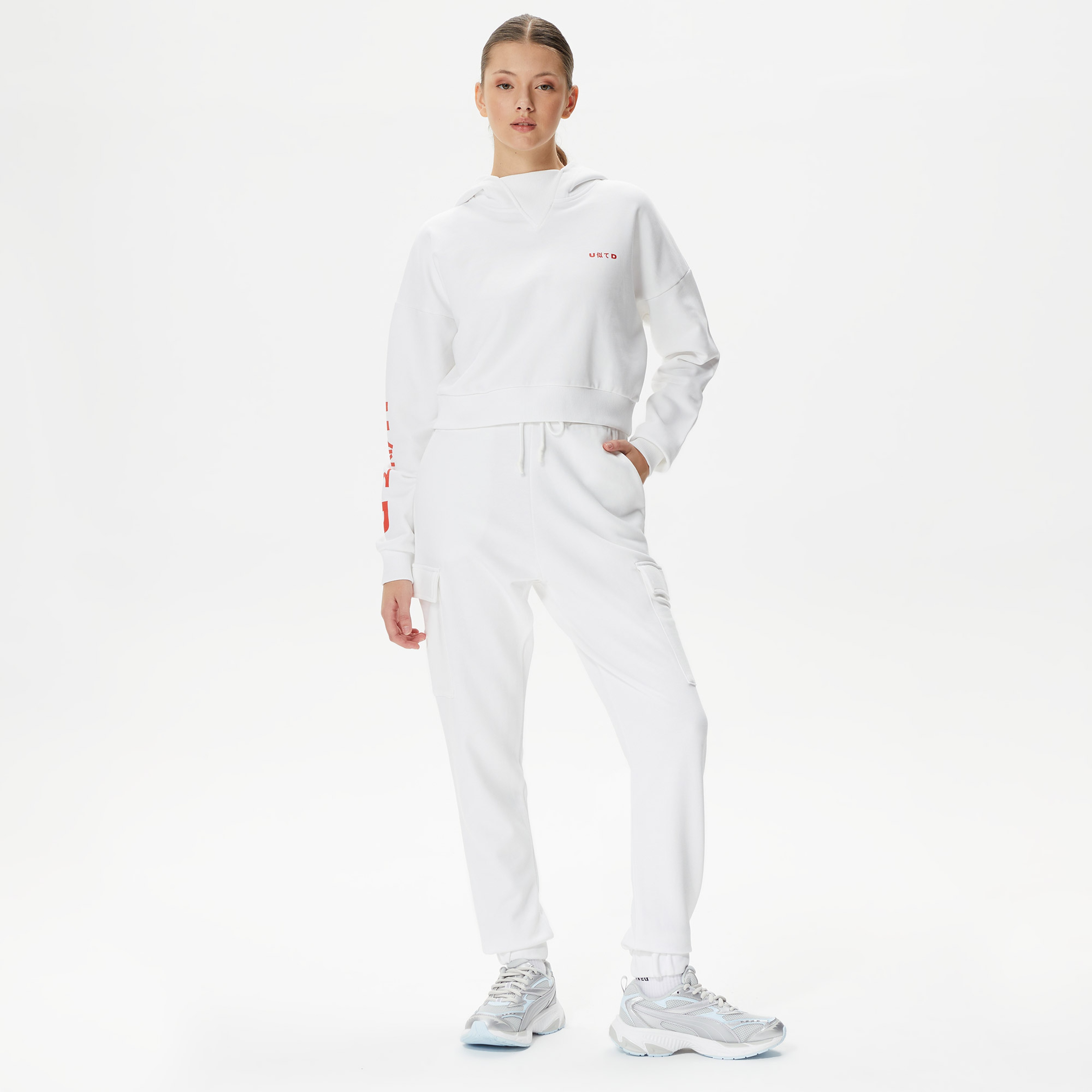 UNITED4 Kadın Beyaz Eşofman Altı