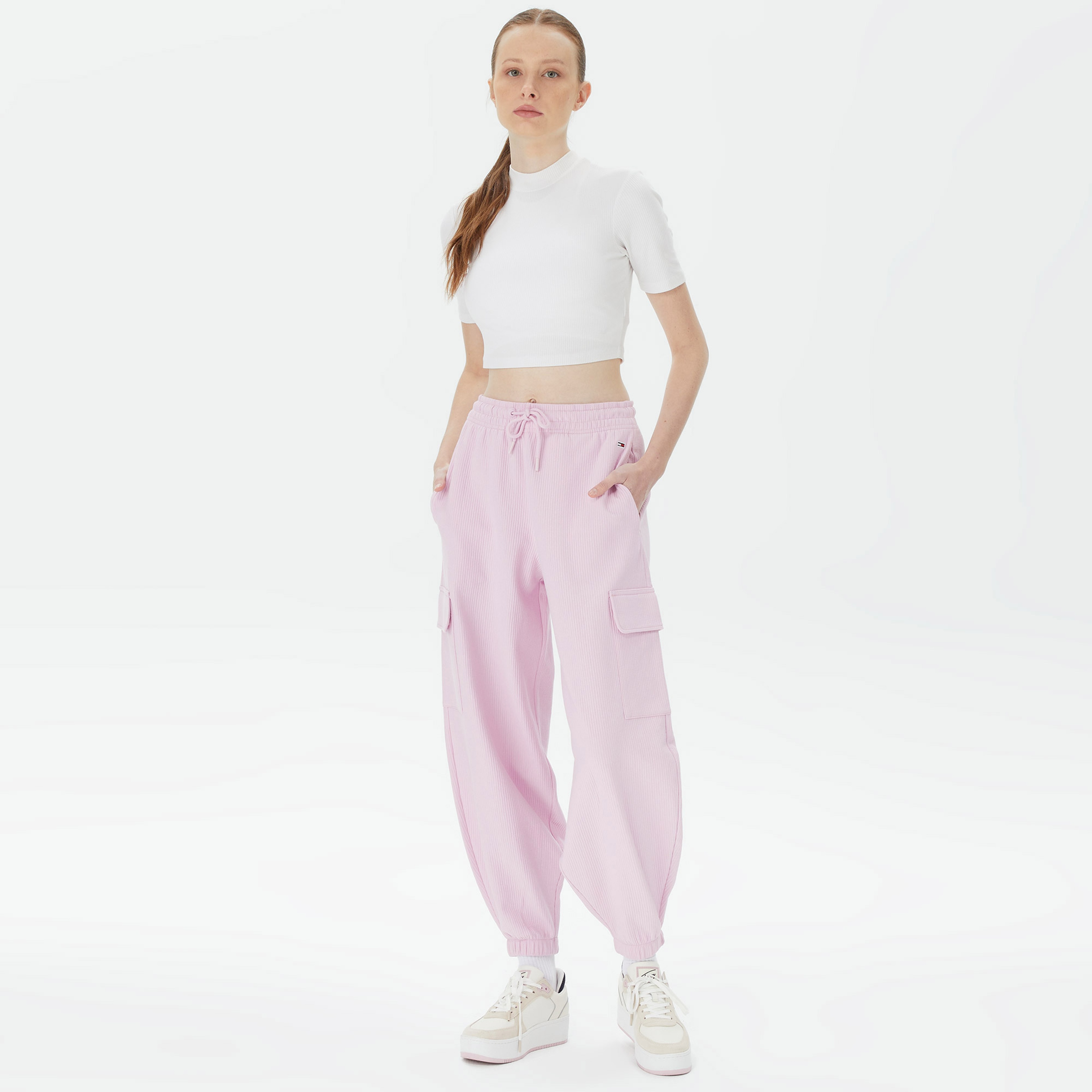 Tommy Hilfiger Ottoman Workwear Kadın Pembe Eşofman Altı