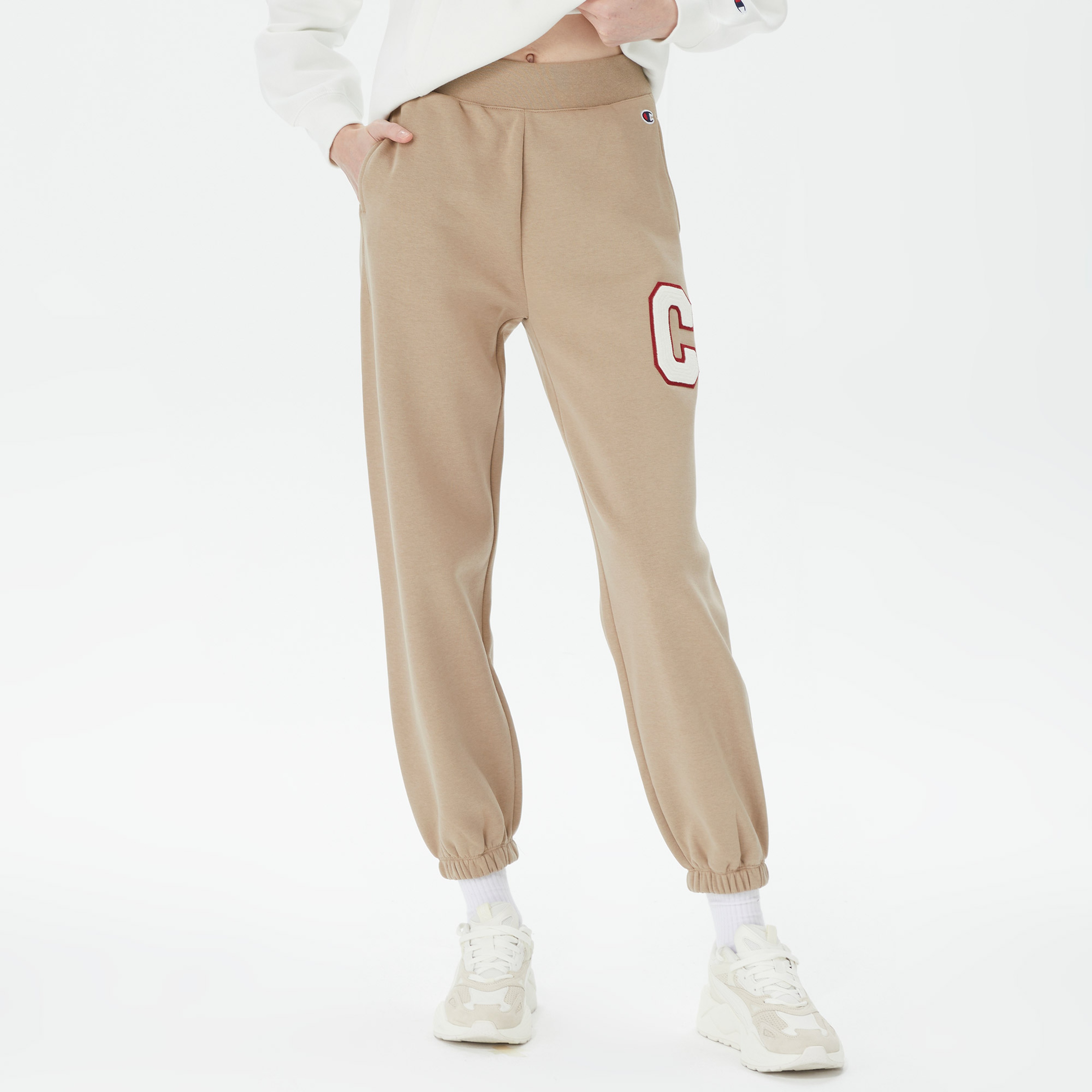 Champion Elastic Cuff Kadın Krem  Eşofman Altı