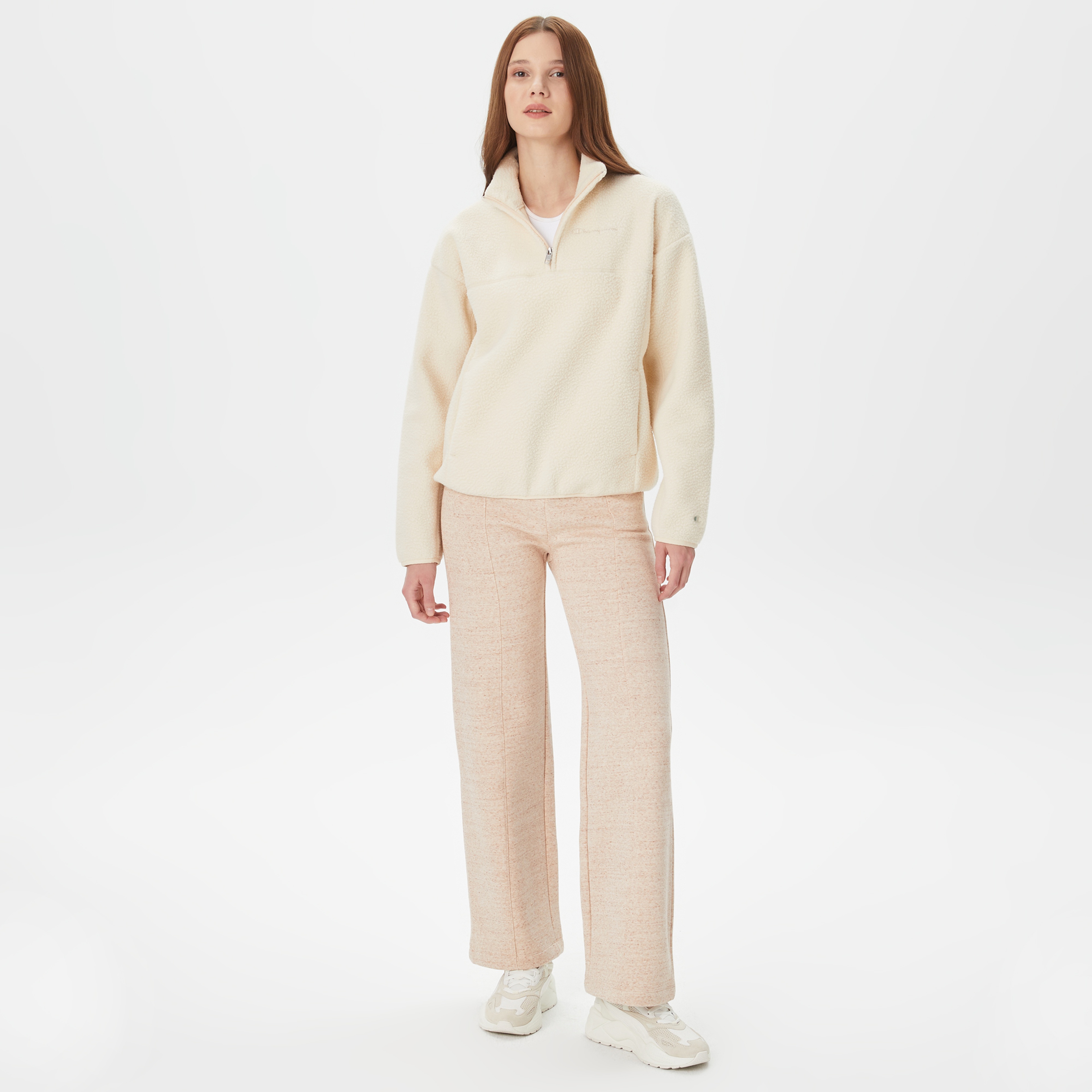 Champion Wide Leg Kadın Krem Eşofman Altı