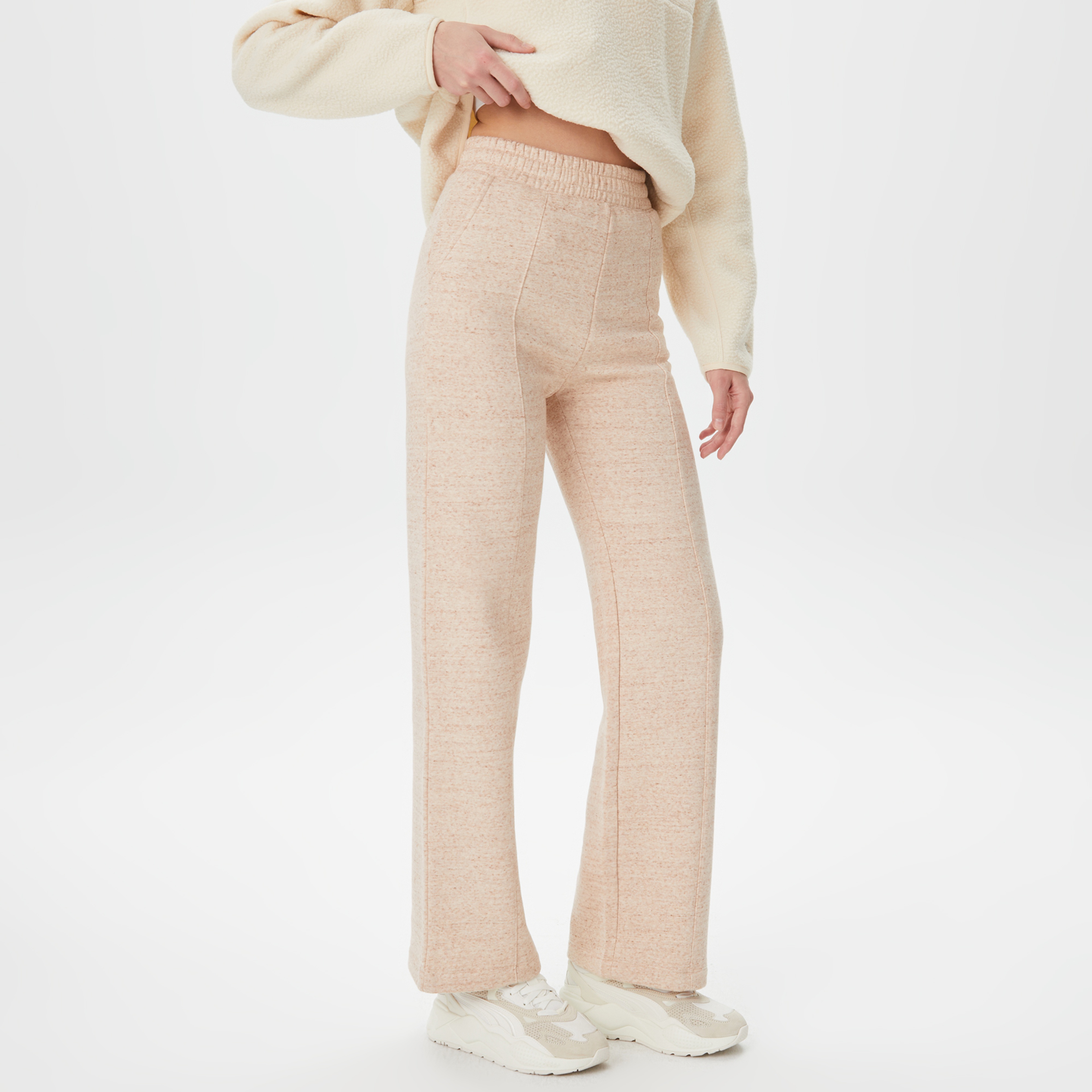 Champion Wide Leg Kadın Krem Eşofman Altı