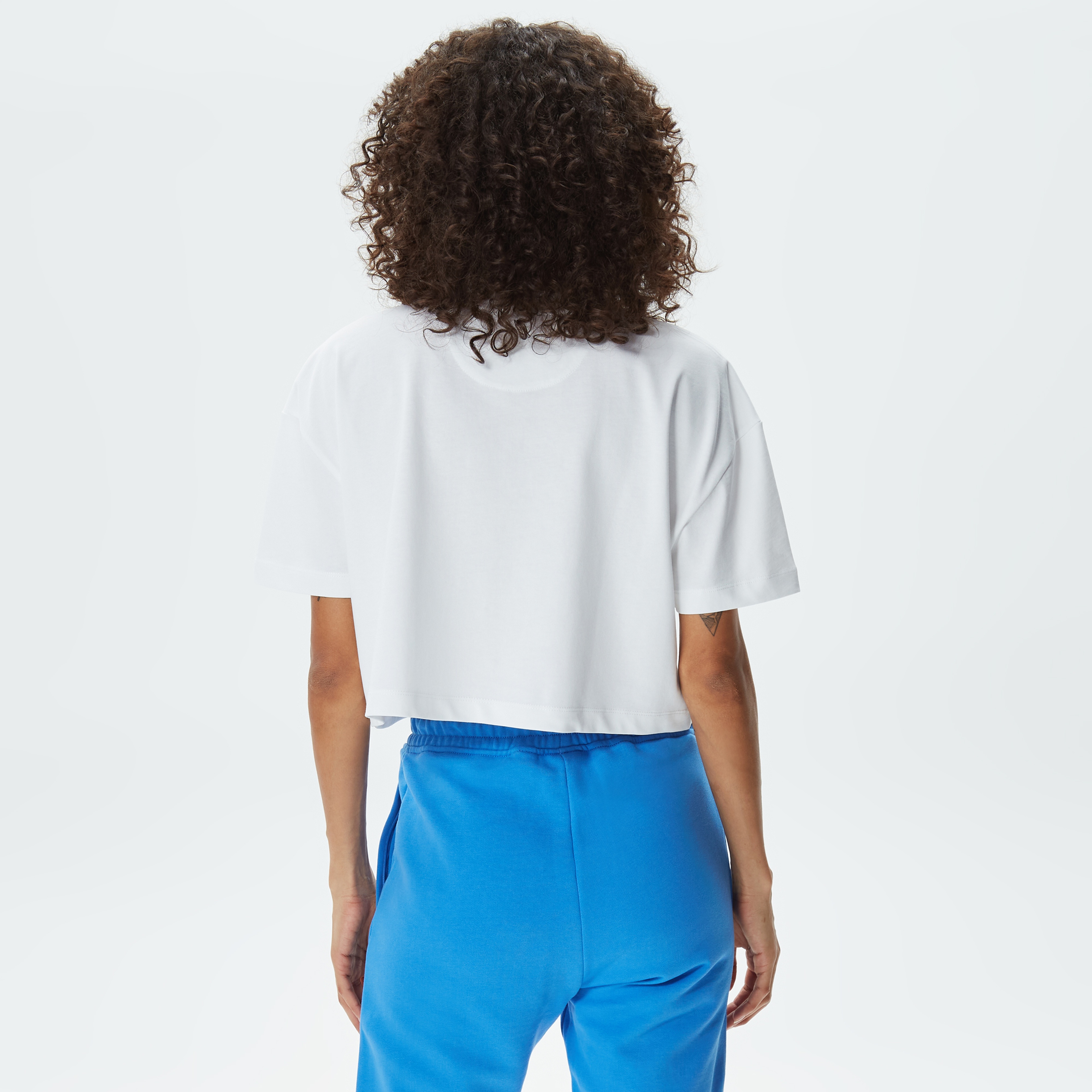 UNITED4 Kadın Beyaz Crop T-Shirt