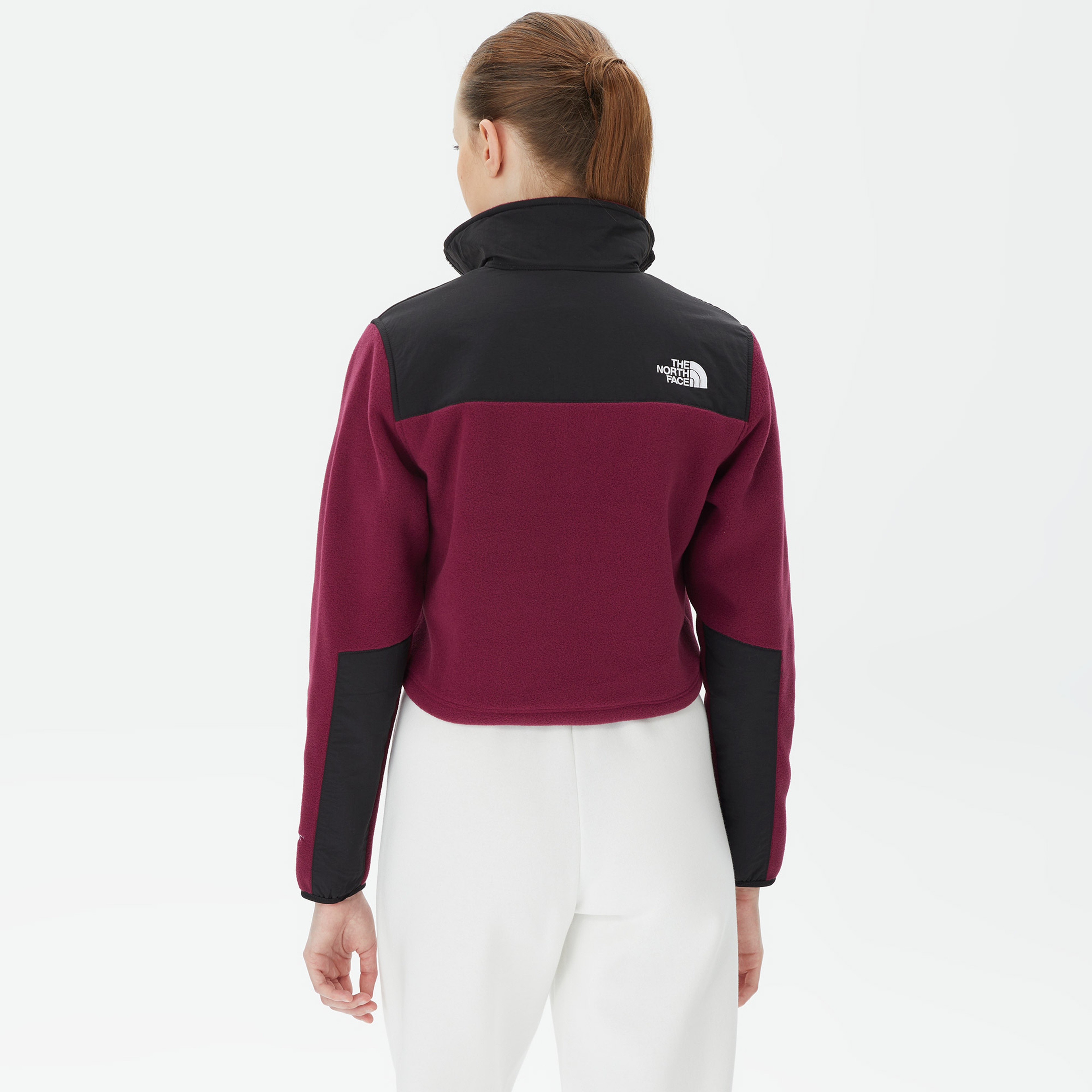 The North Face Denali Crop Kadın Bordo Polar Sweatshirt