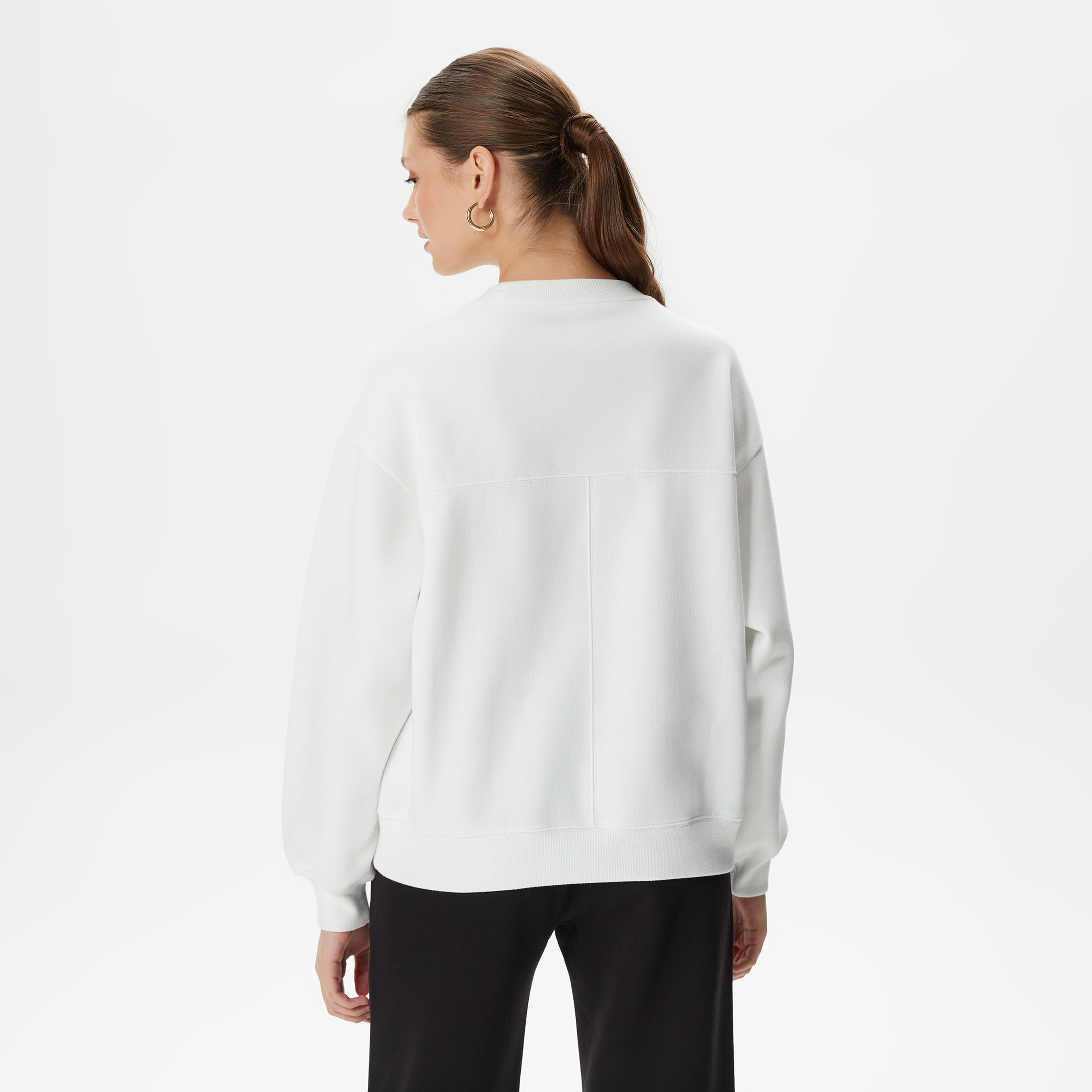 Champion Crewneck Kadın Beyaz Sweatshirt