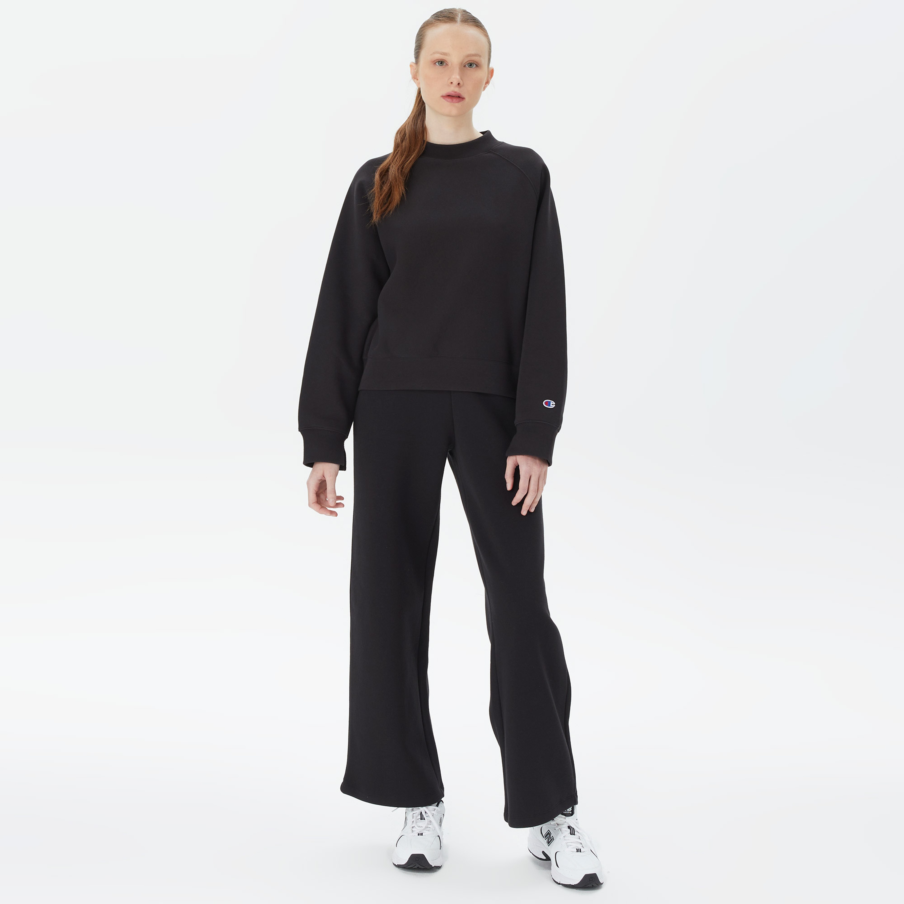 Champion Crewneck Kadın Siyah Sweatshirt