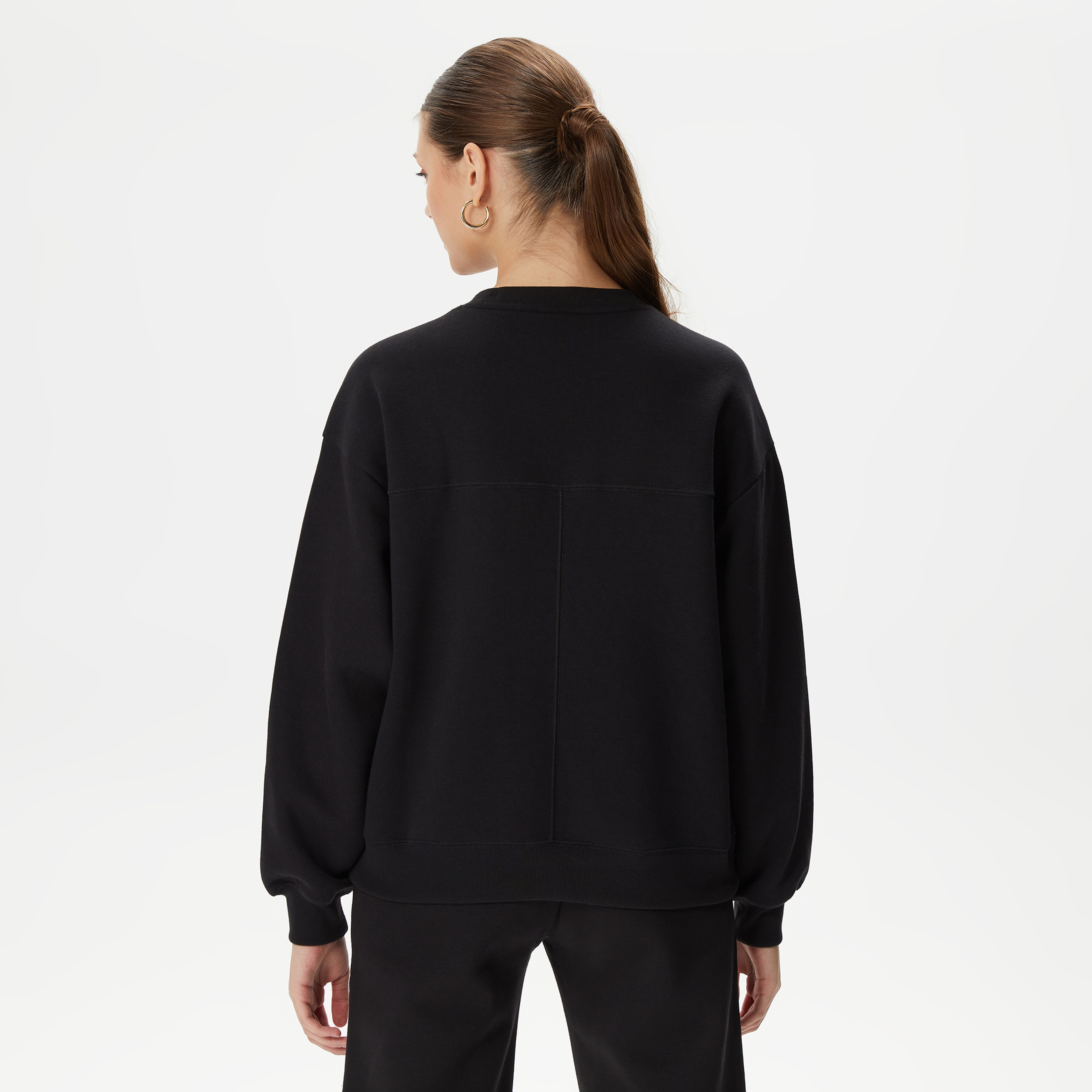 Champion Crewneck Kadın Siyah Sweatshirt