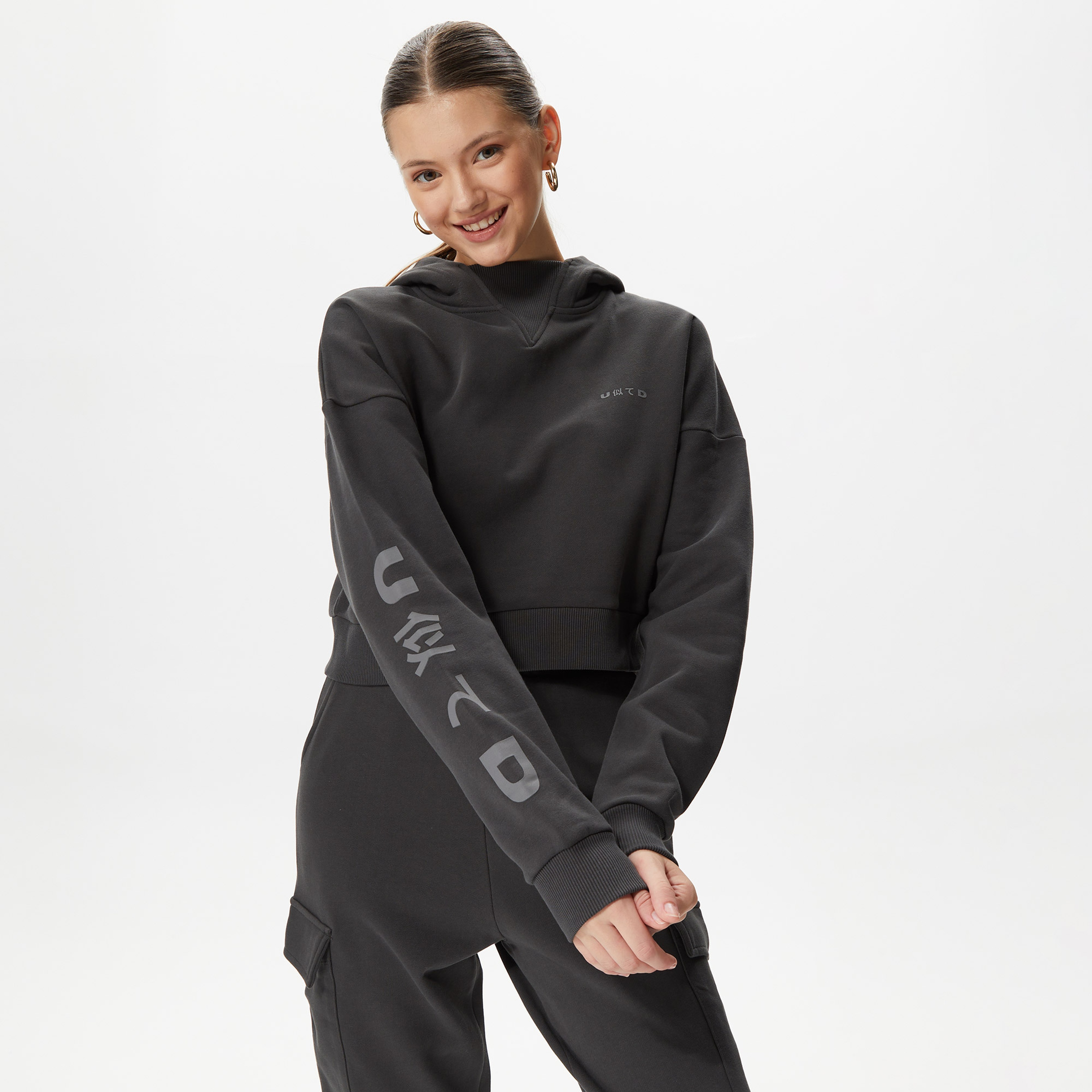 UNITED4 Kadın Siyah Sweatshirt