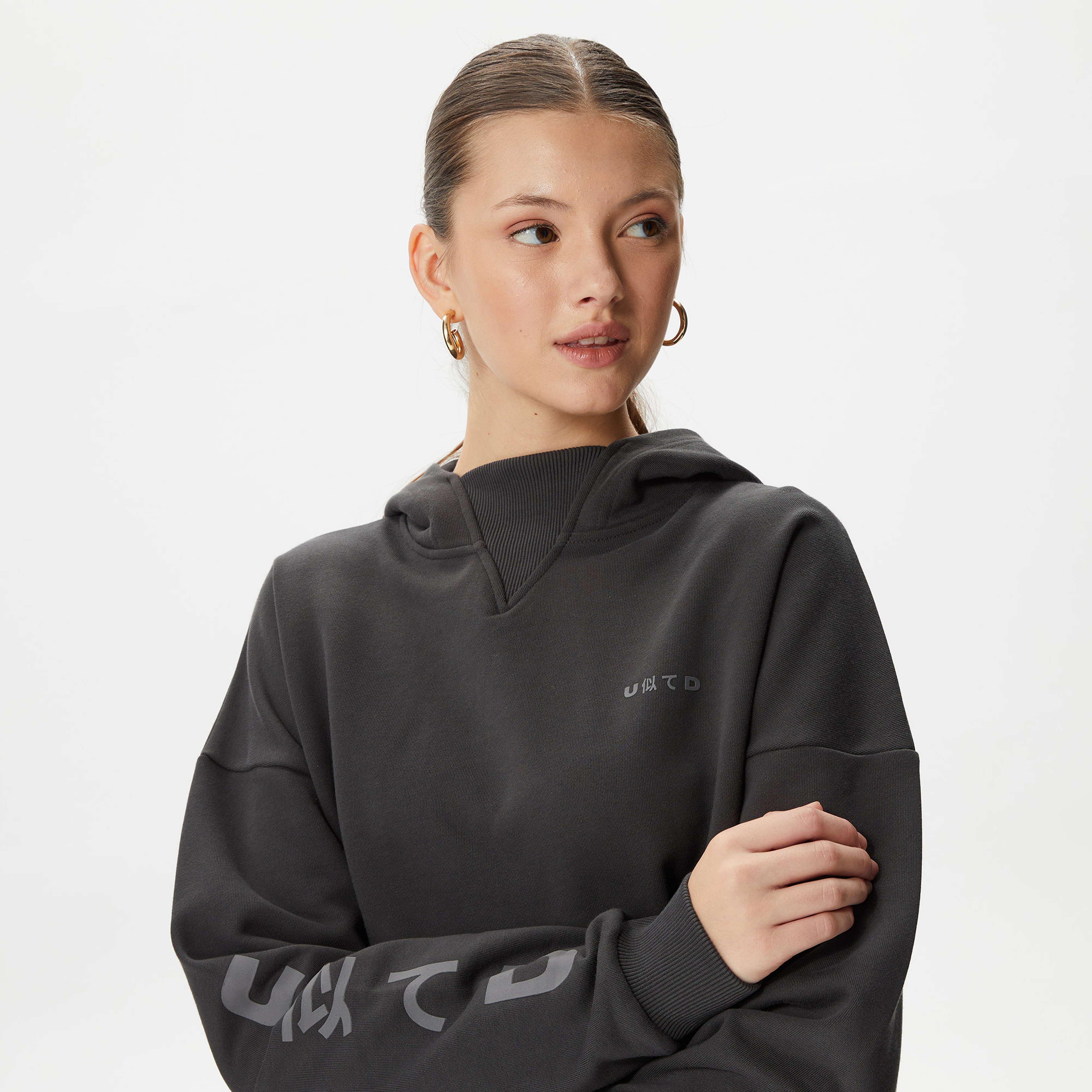 UNITED4 Kadın Siyah Sweatshirt