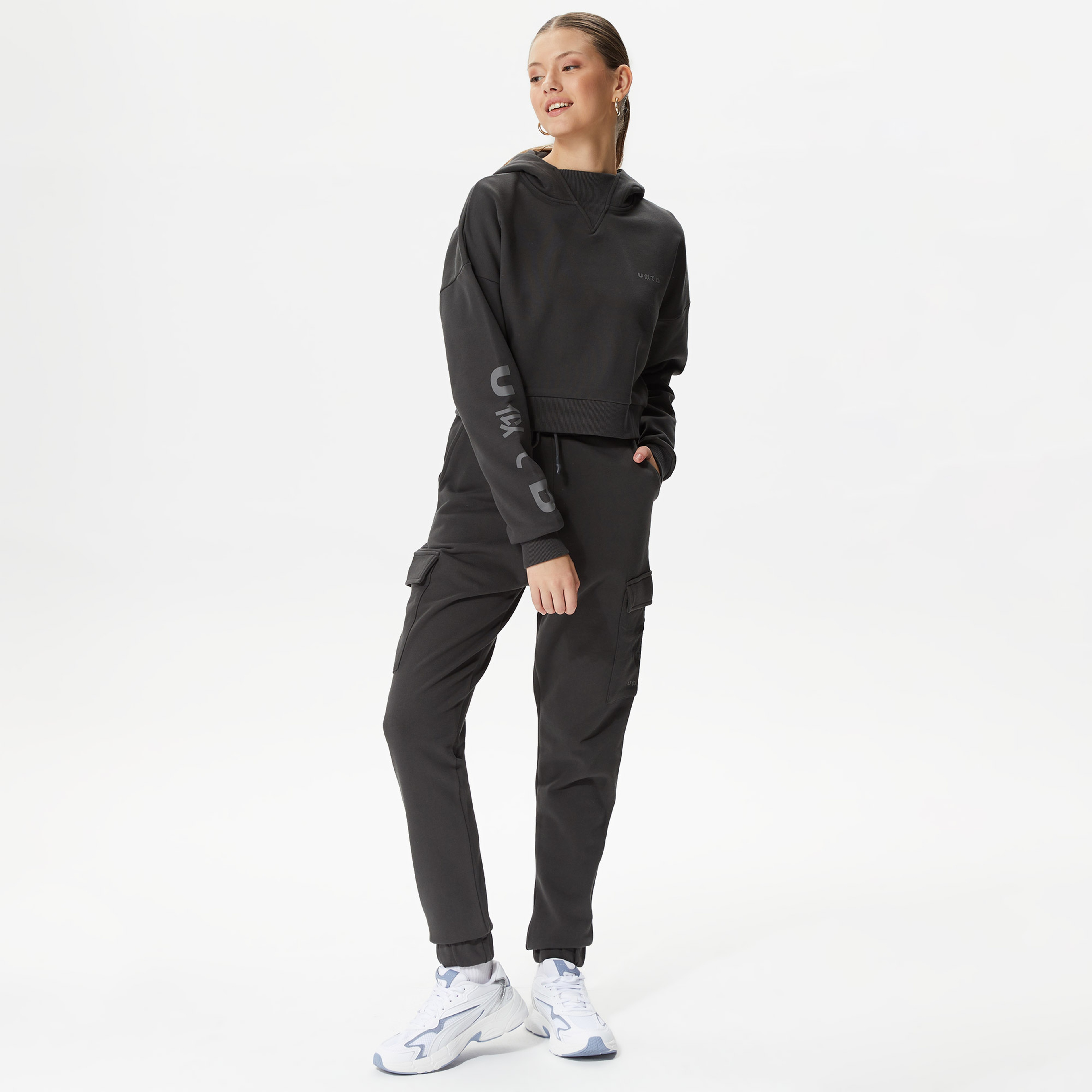 UNITED4 Kadın Siyah Sweatshirt