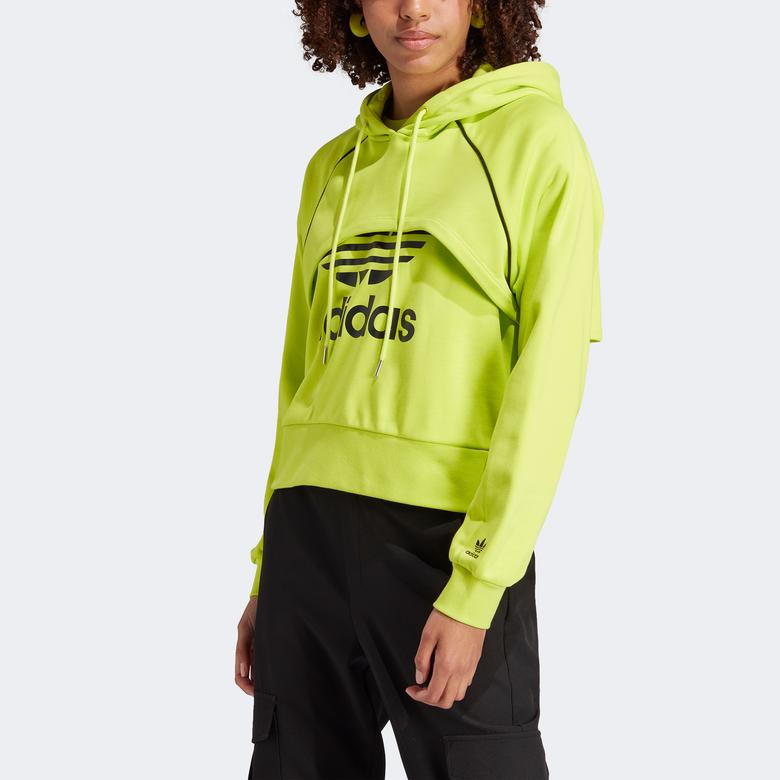 adidas Big Logo Kadın Sarı Hoodie