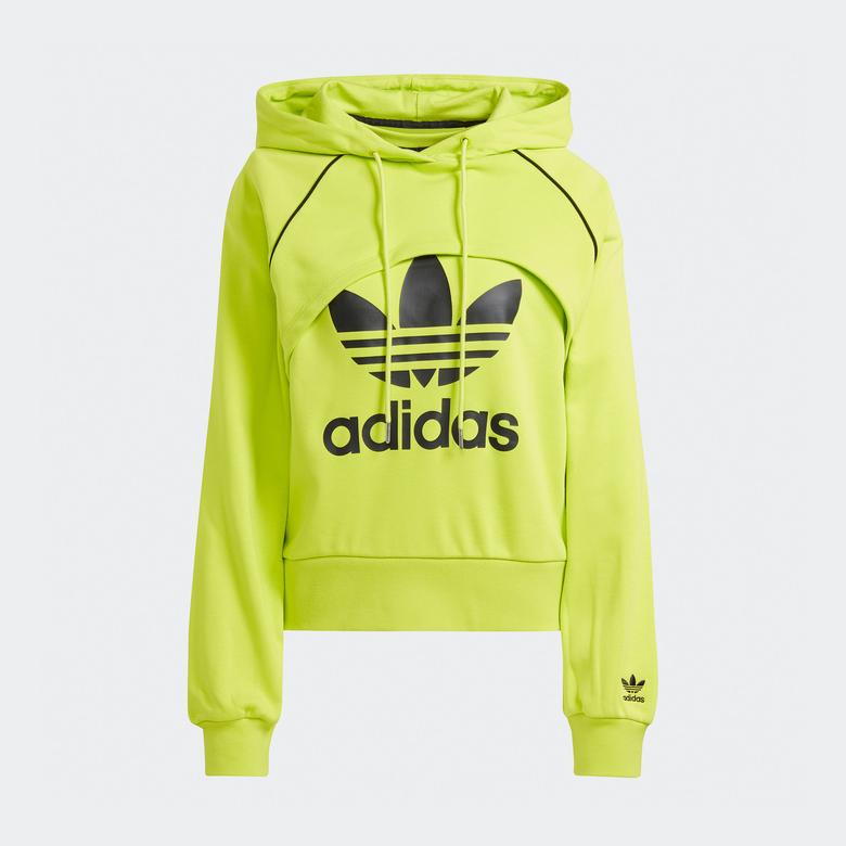 adidas Big Logo Kadın Sarı Hoodie