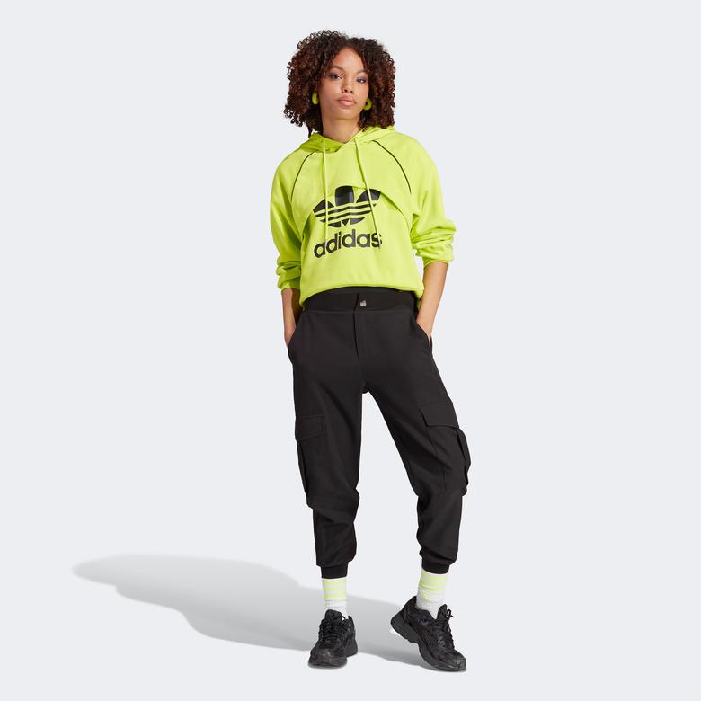 adidas Big Logo Kadın Sarı Hoodie