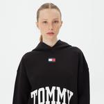 Tommy Hilfiger Oversize New Varsity Kadın Siyah Hoodie