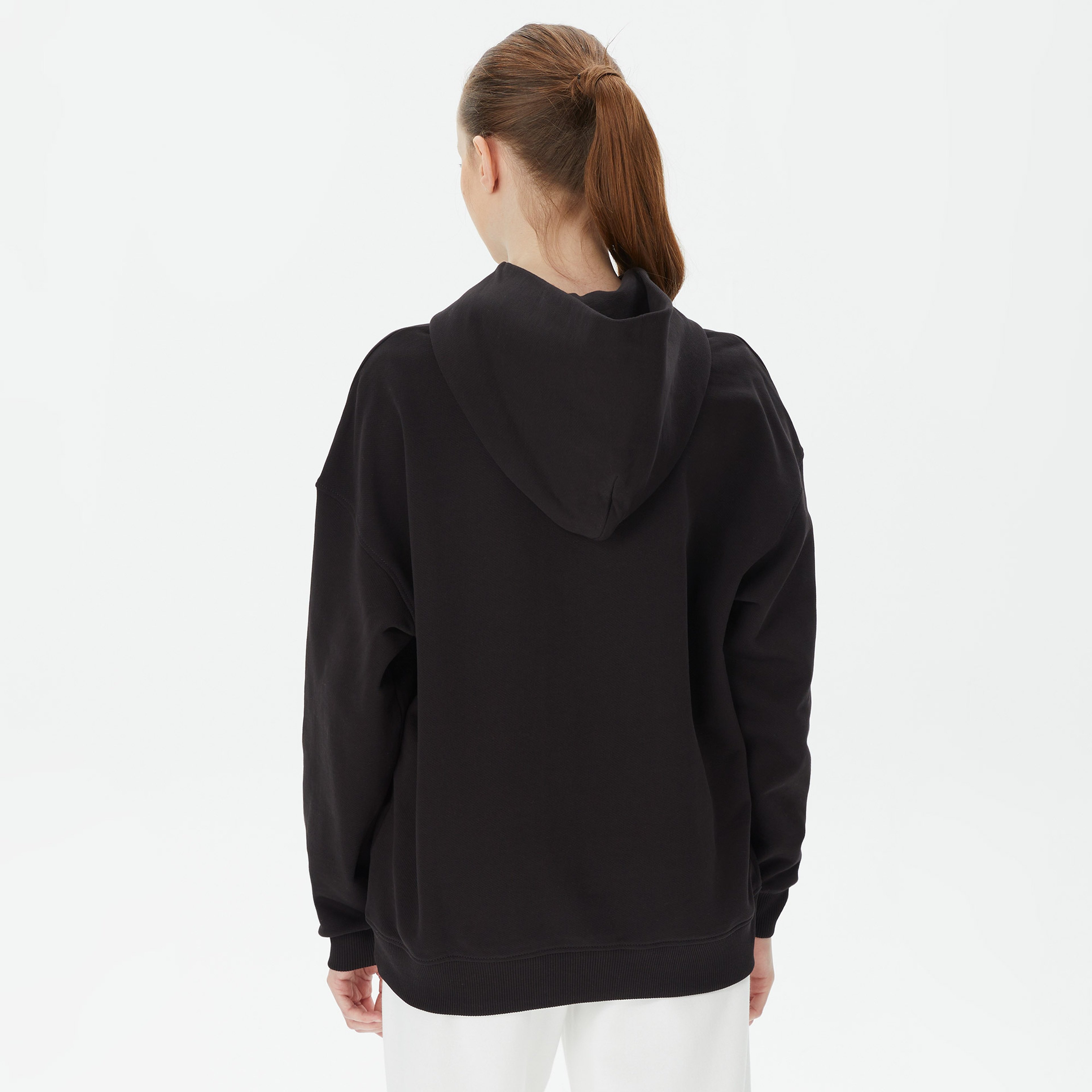 Tommy Hilfiger Oversize New Varsity Kadın Siyah Hoodie