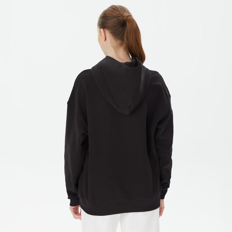 Tommy Hilfiger Oversize New Varsity Kadın Siyah Hoodie