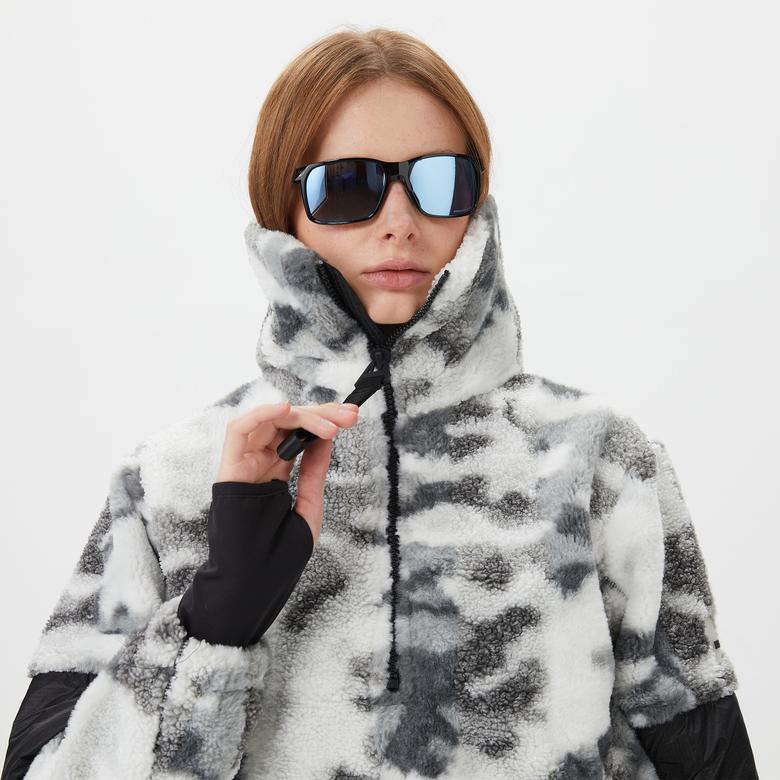 Rains Kofu Fleece Pullover Kadın Siyah/Gri Sweatshirt