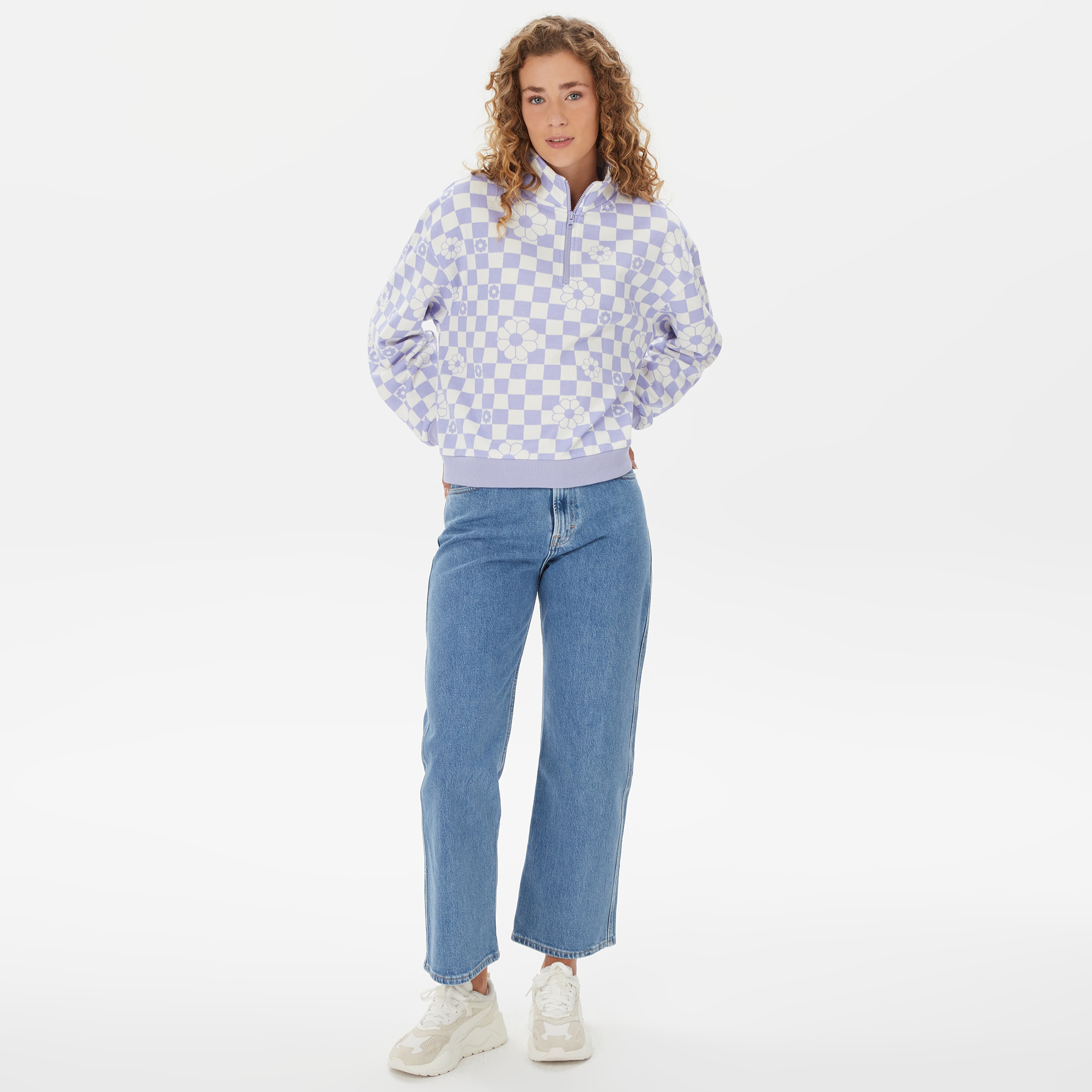 Vans Fairlands Mock Neck Fleece Kadın Mor Sweatshirt