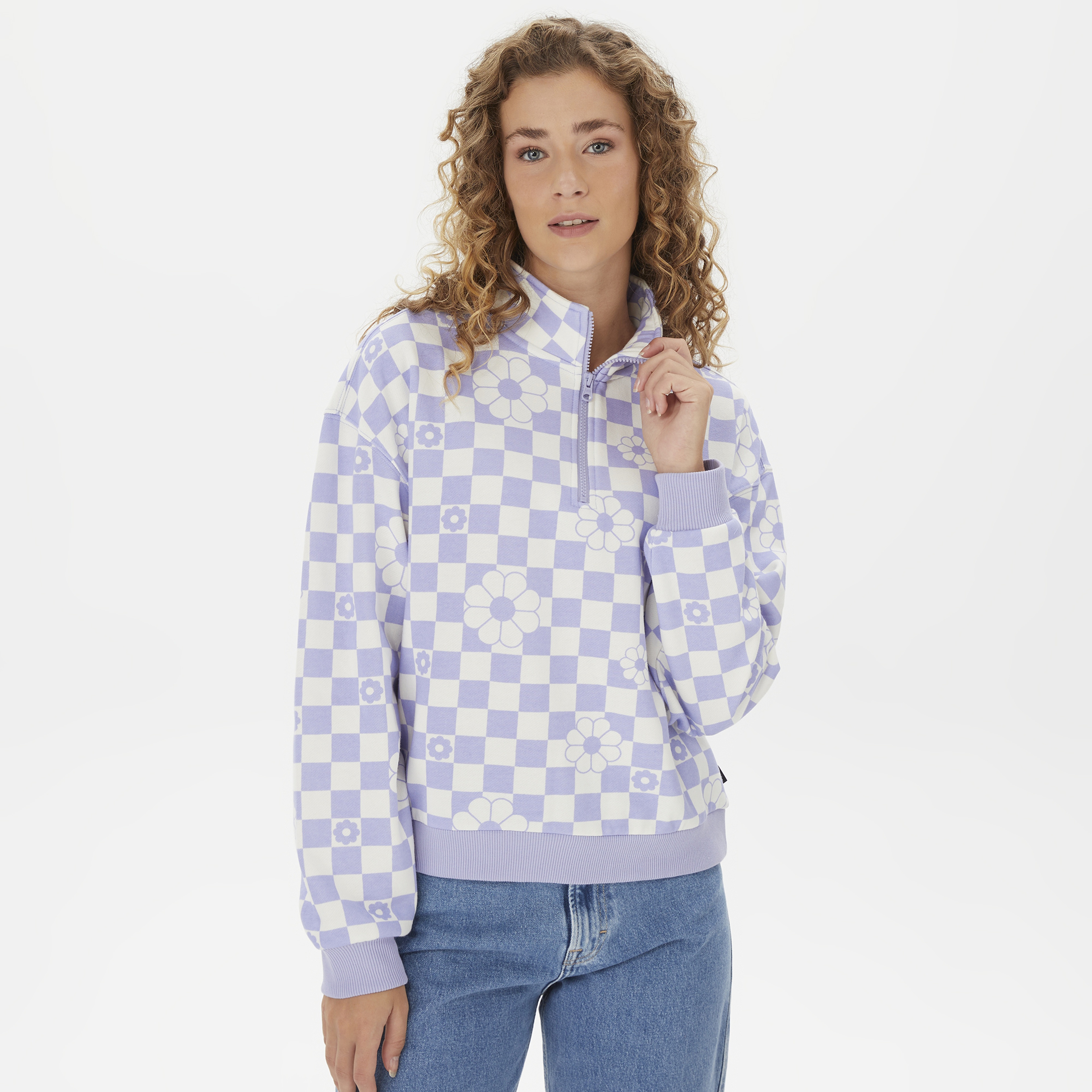 Vans Fairlands Mock Neck Fleece Kadın Mor Sweatshirt