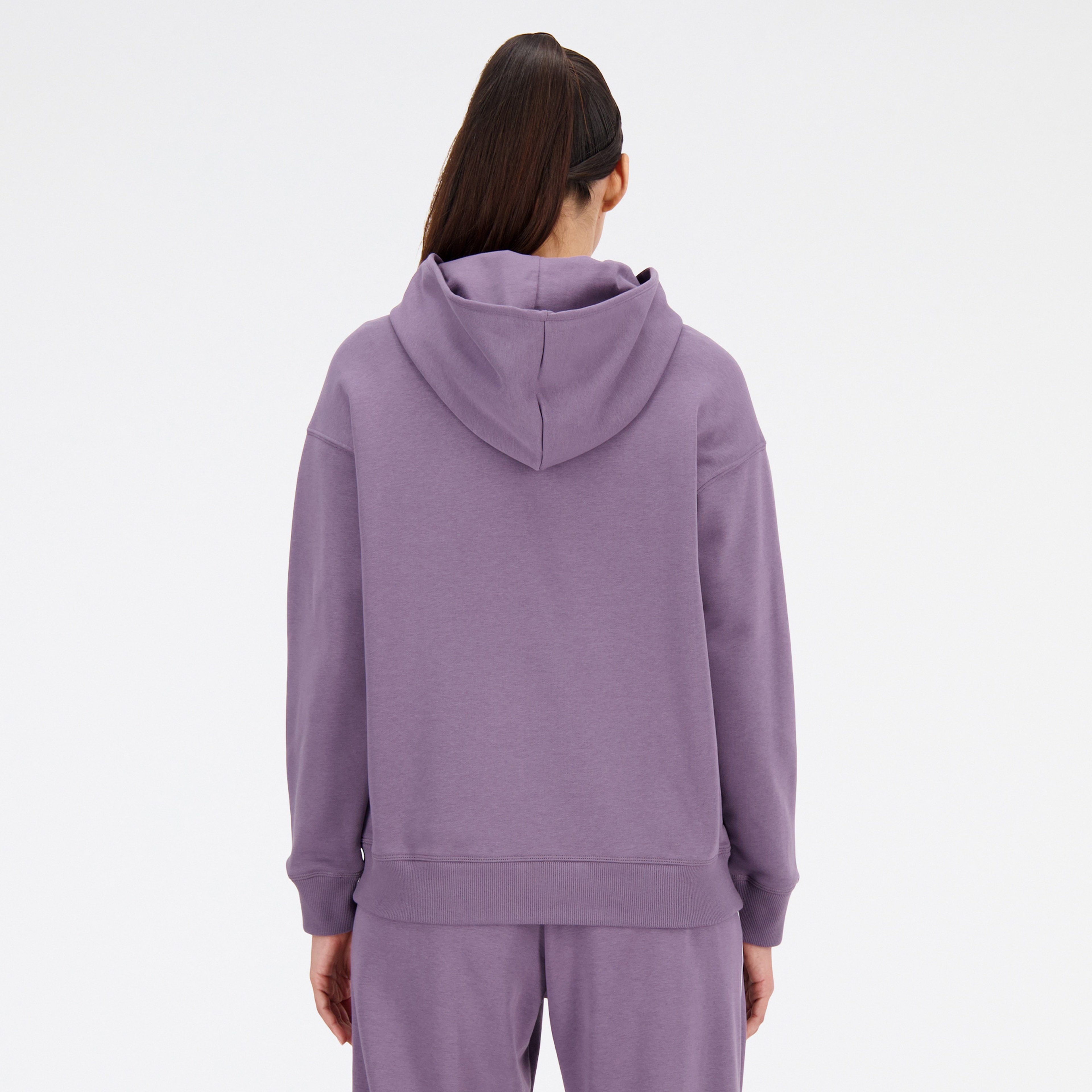 New Balance Essentials French Terry Oversize Kadın Mor Hoodie