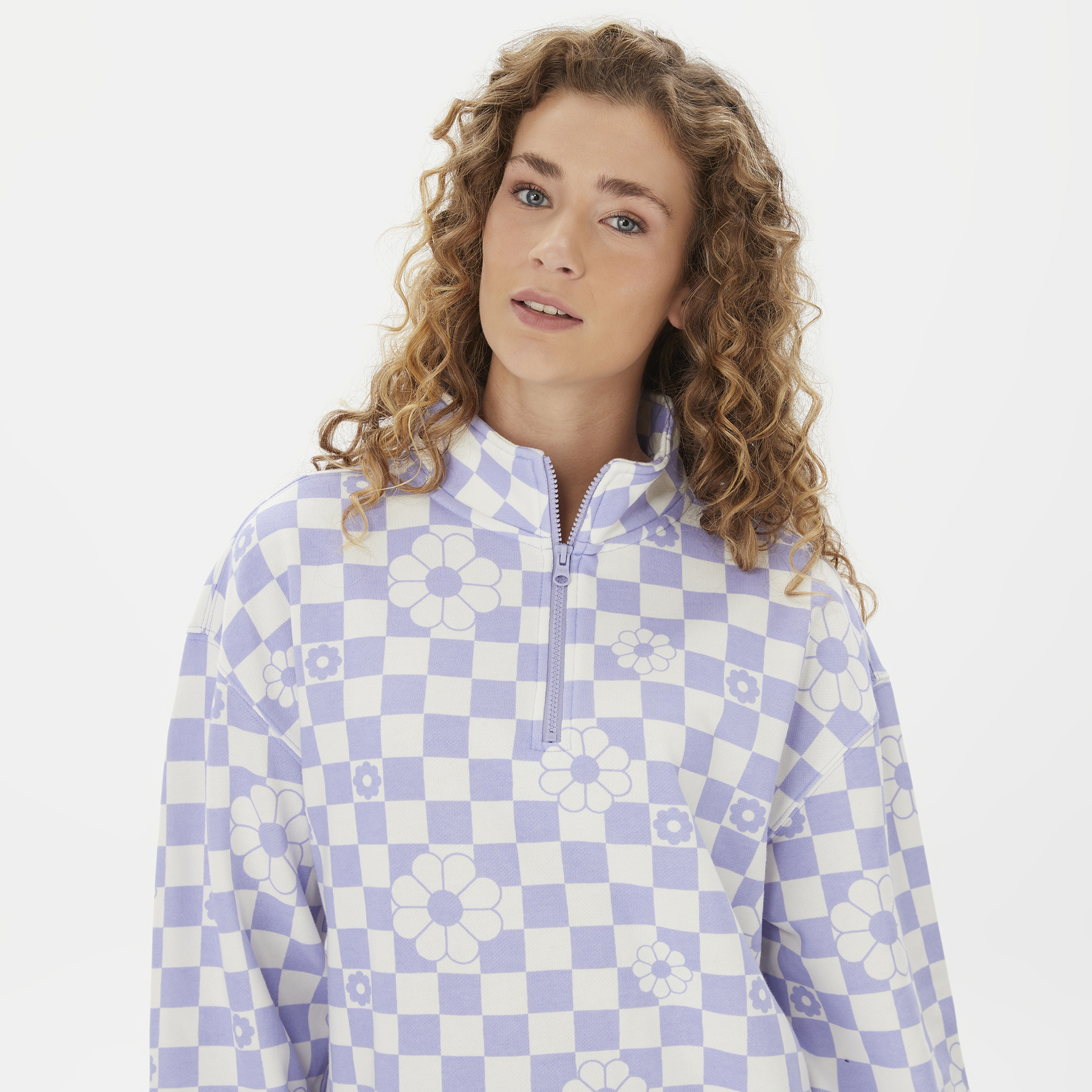 Vans Fairlands Mock Neck Fleece Kadın Mor Sweatshirt