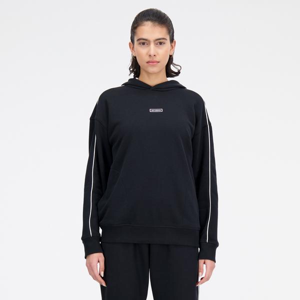 New Balance Essentials French Terry Oversize Kadın Siyah Hoodie