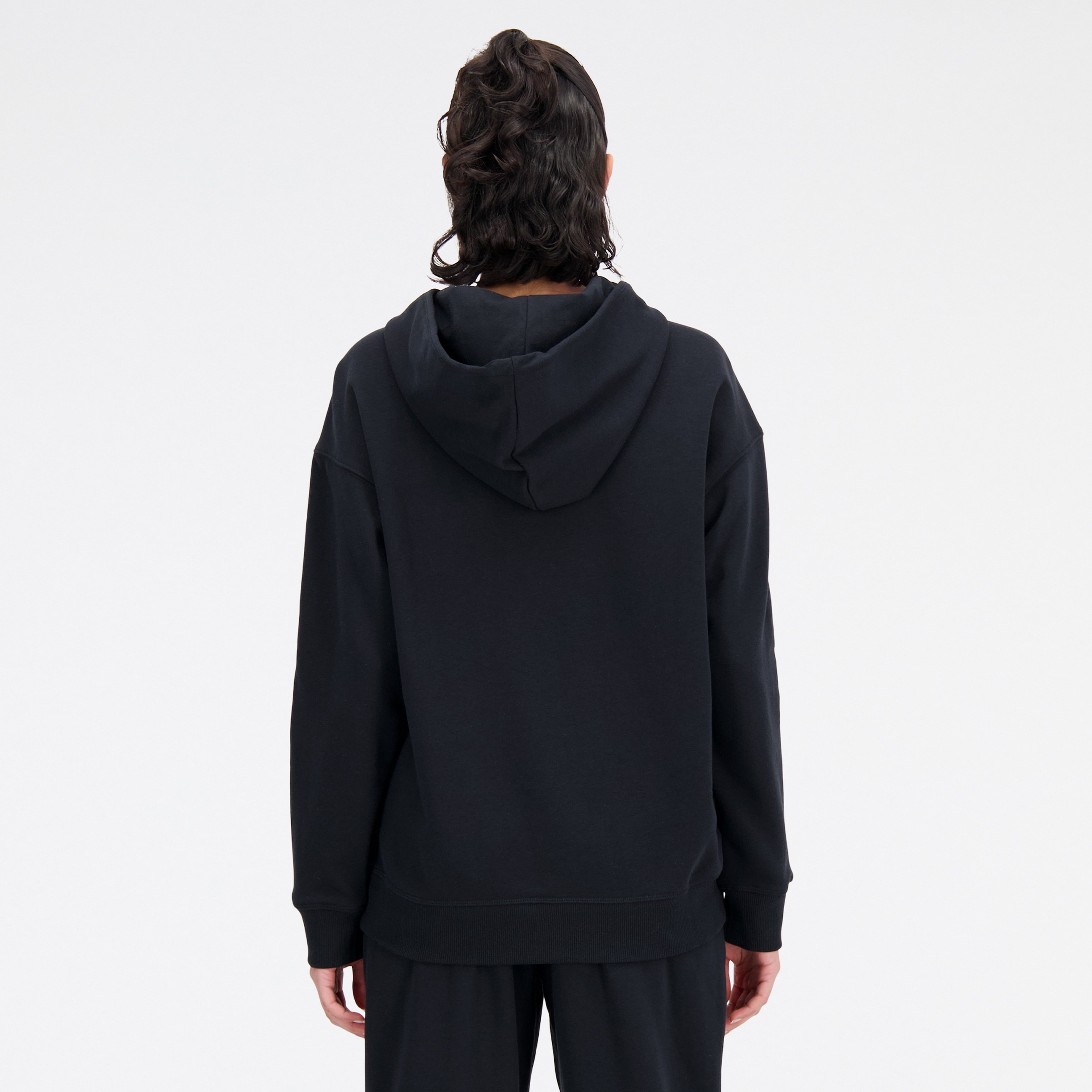 New Balance Essentials French Terry Oversize Kadın Siyah Hoodie