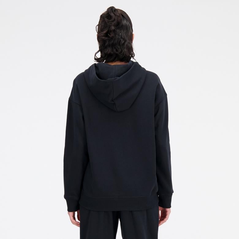 New Balance Essentials French Terry Oversize Kadın Siyah Hoodie