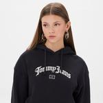 Tommy Hilfiger  Crop Grunge Kadın Siyah Hoodie