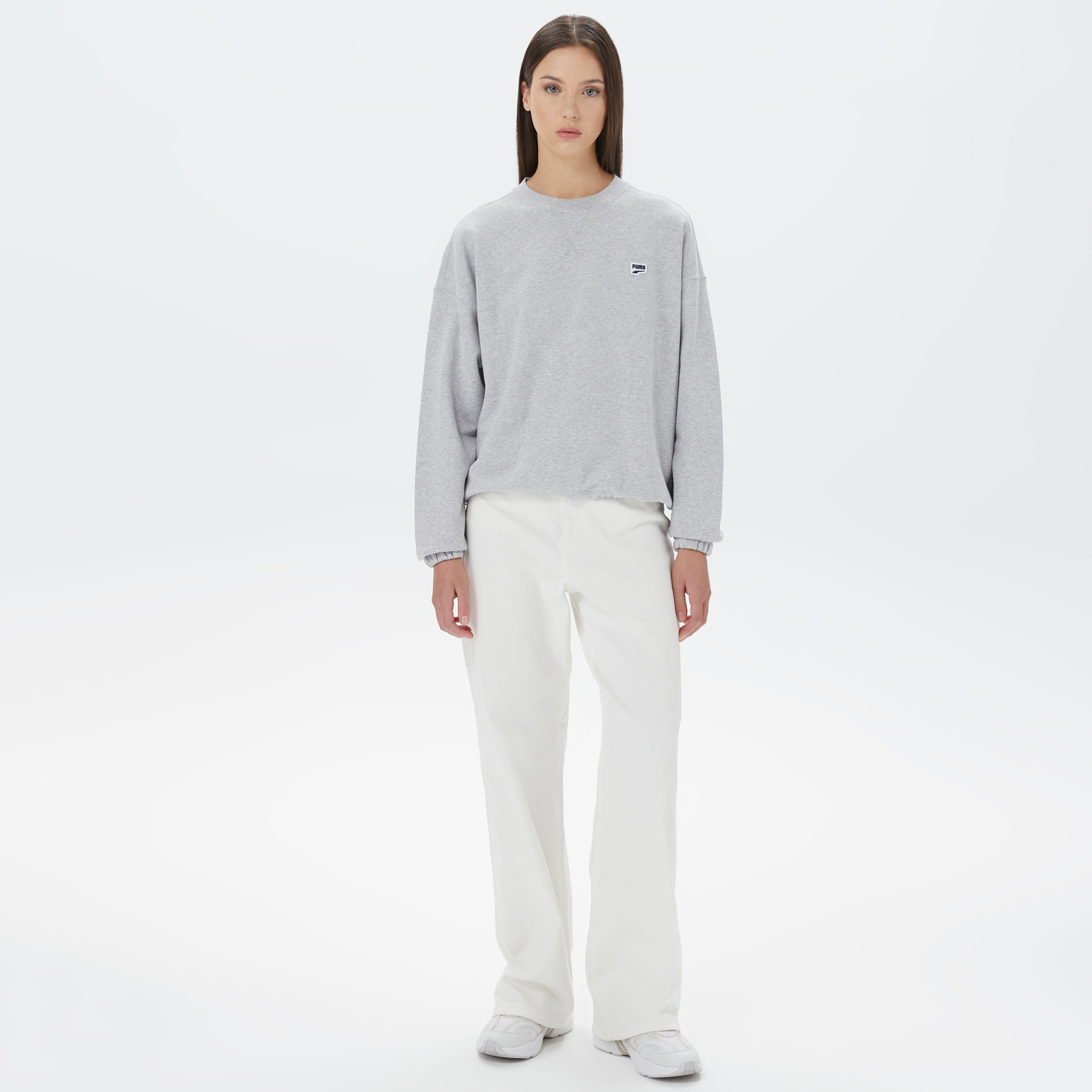 Puma Downtown Kadın Gri Sweatshirt