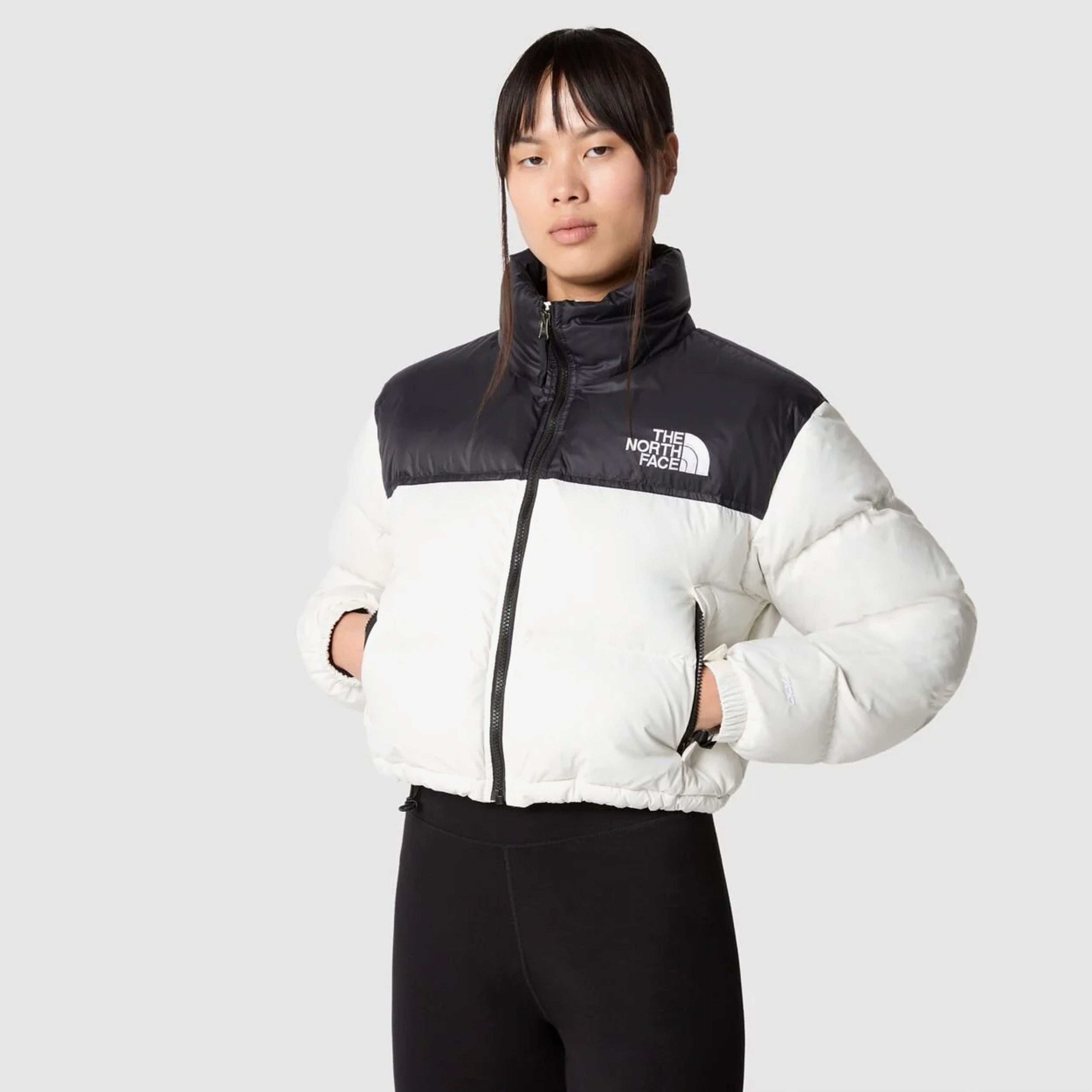 The North Face Nuptse Short Kadın Beyaz Mont