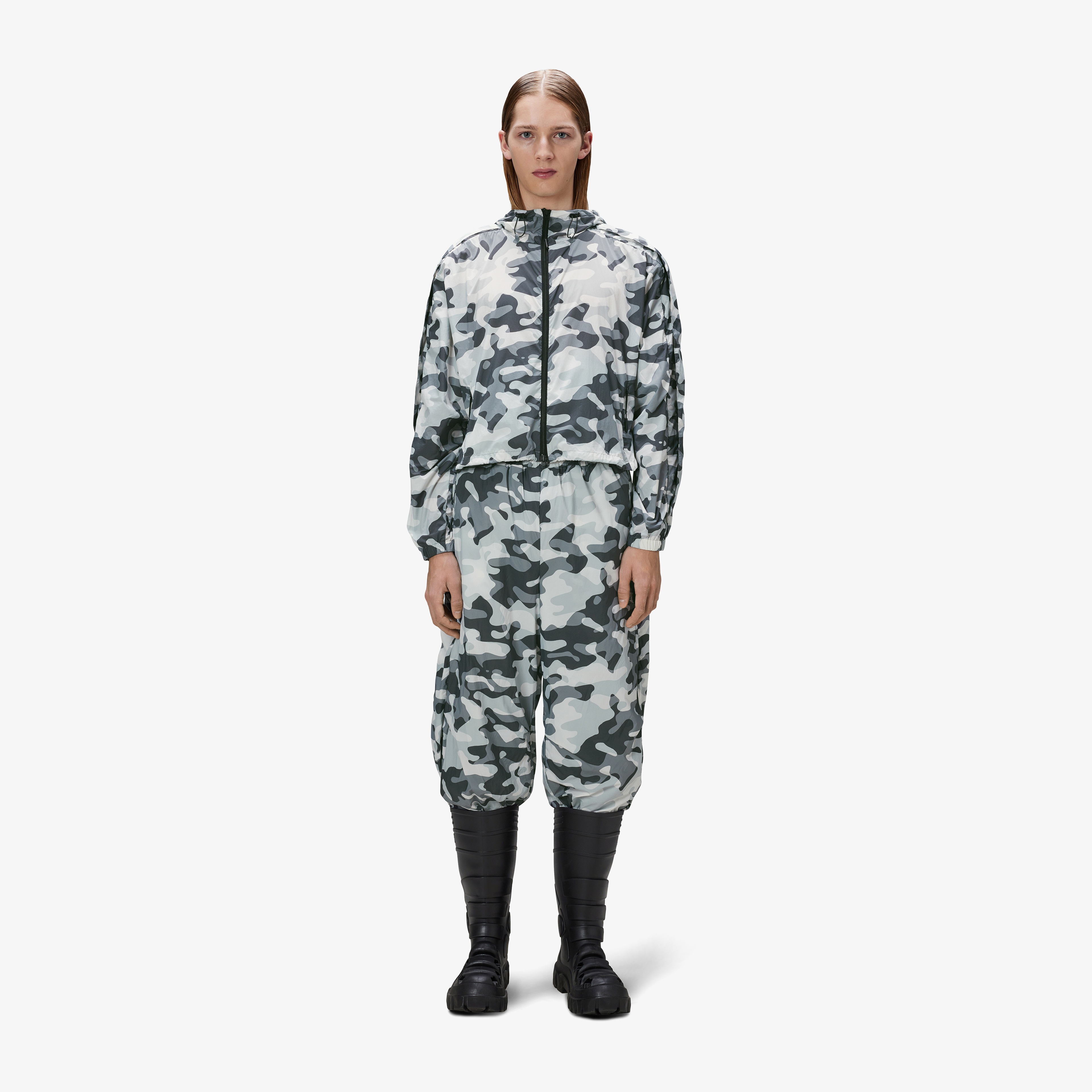 Rains Naha Kadın Gri-Siyah Ceket