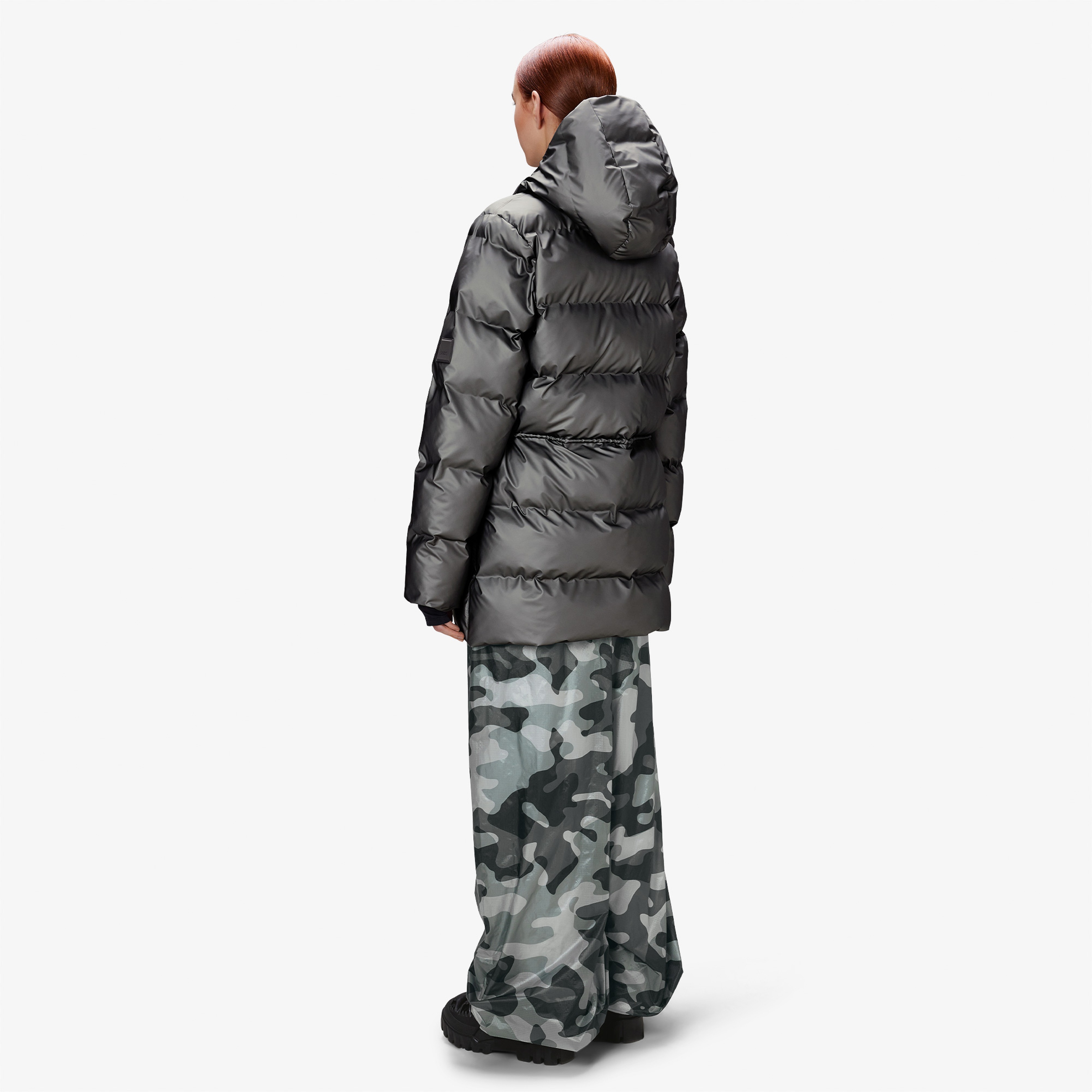 Rains Alta Puffer W3T4 Kadın Gri Mont