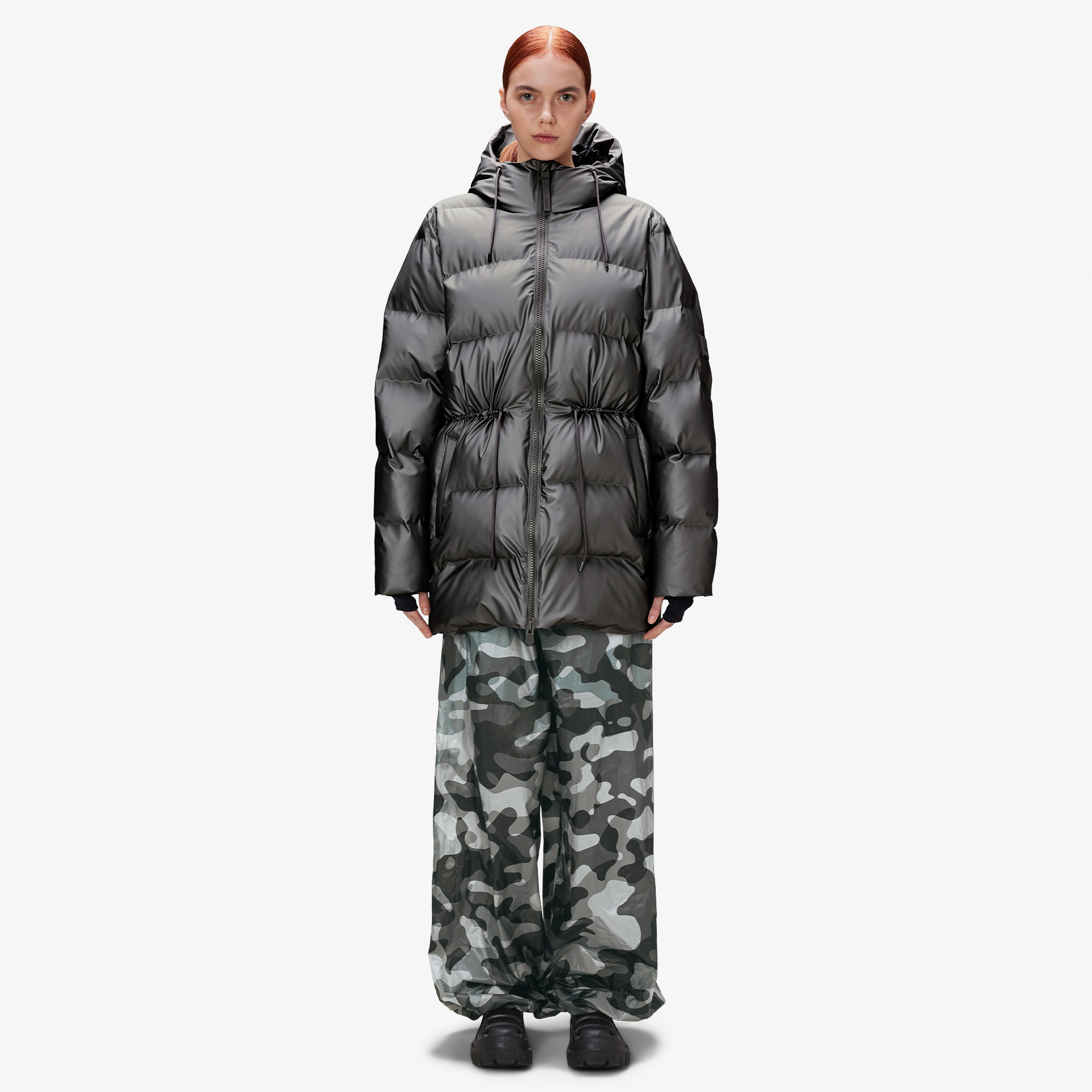 Rains Alta Puffer W3T4 Kadın Gri Mont