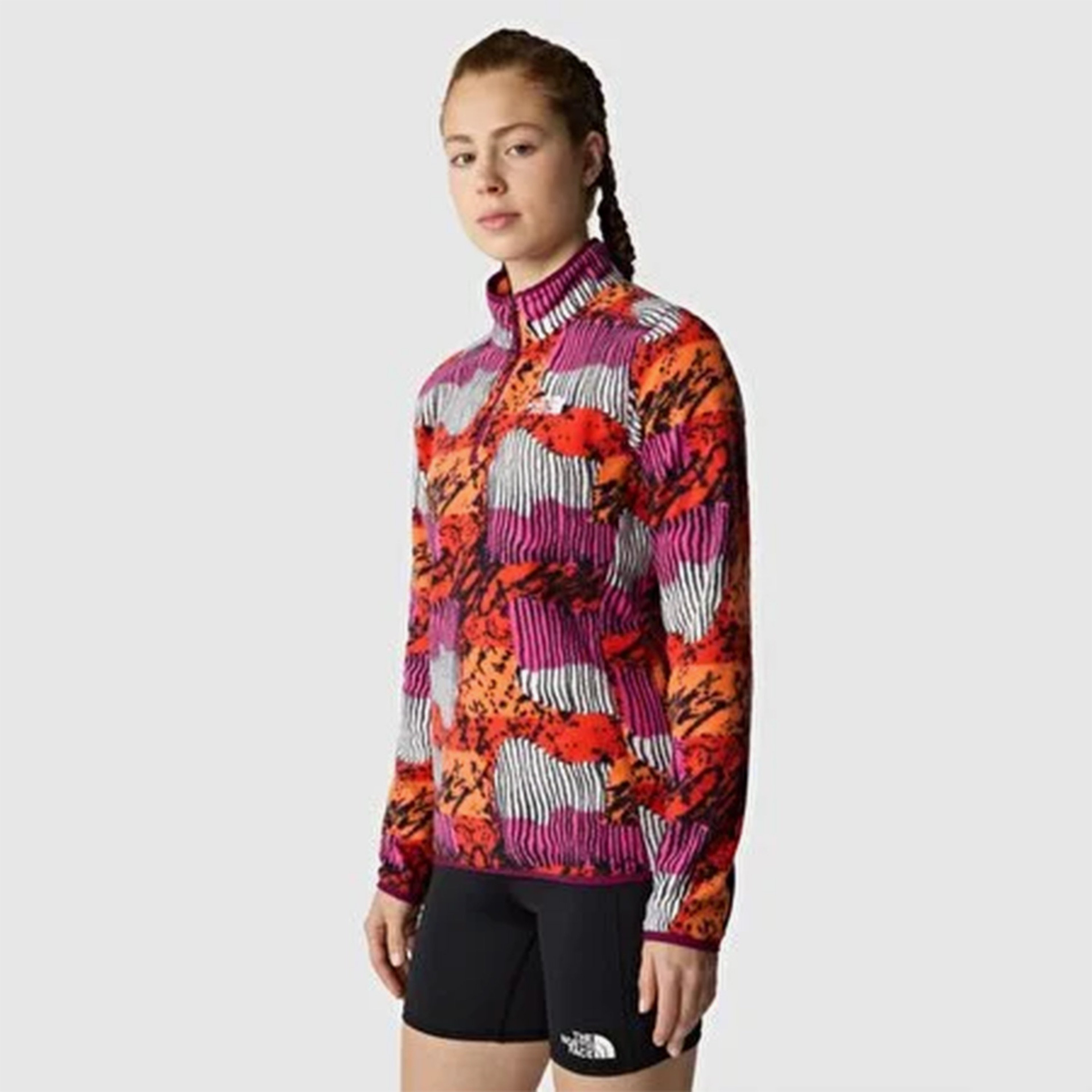 The North Face 100 Glacier Printed 1/4 Zip Kadın Kırmızı Mont
