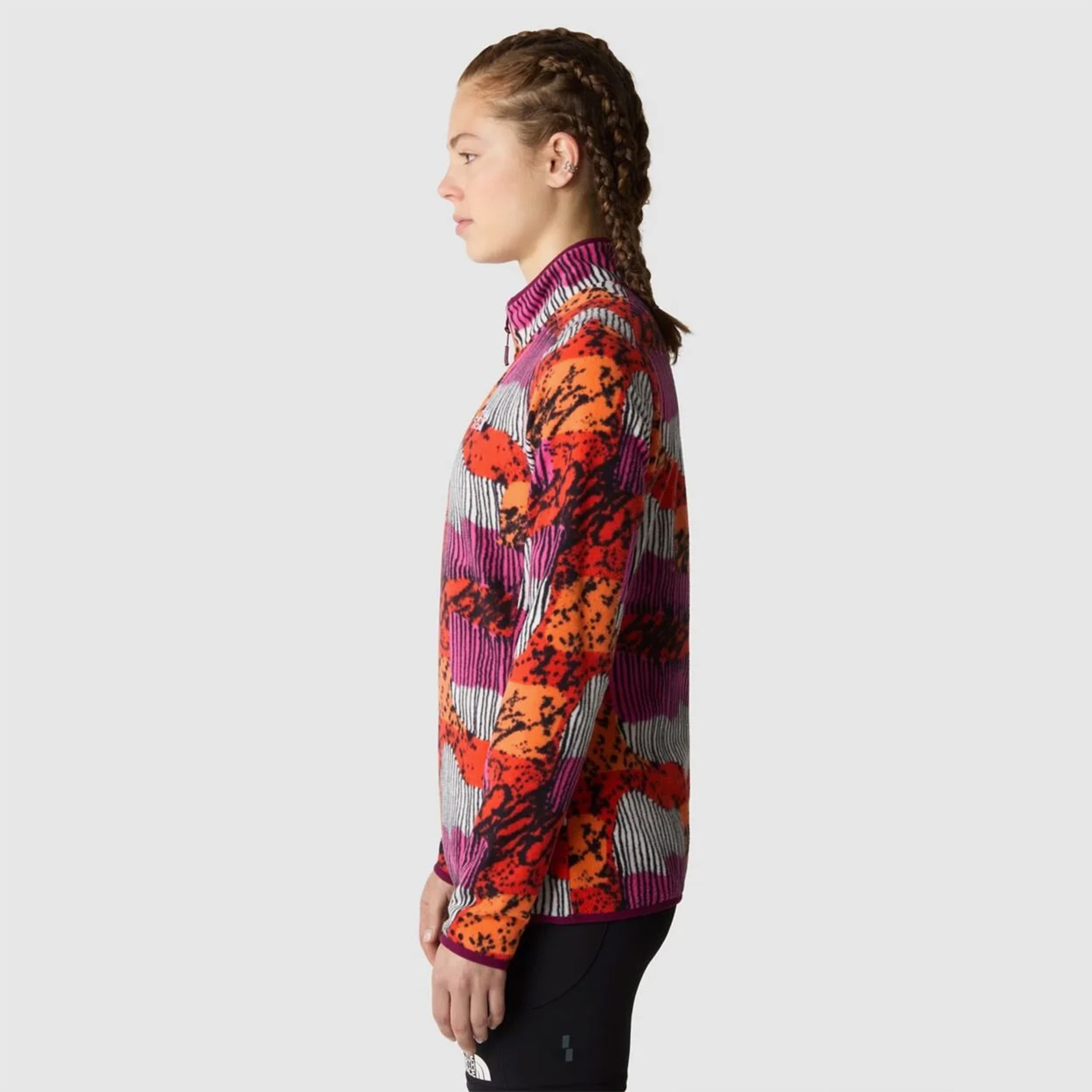 The North Face 100 Glacier Printed 1/4 Zip Kadın Kırmızı Mont