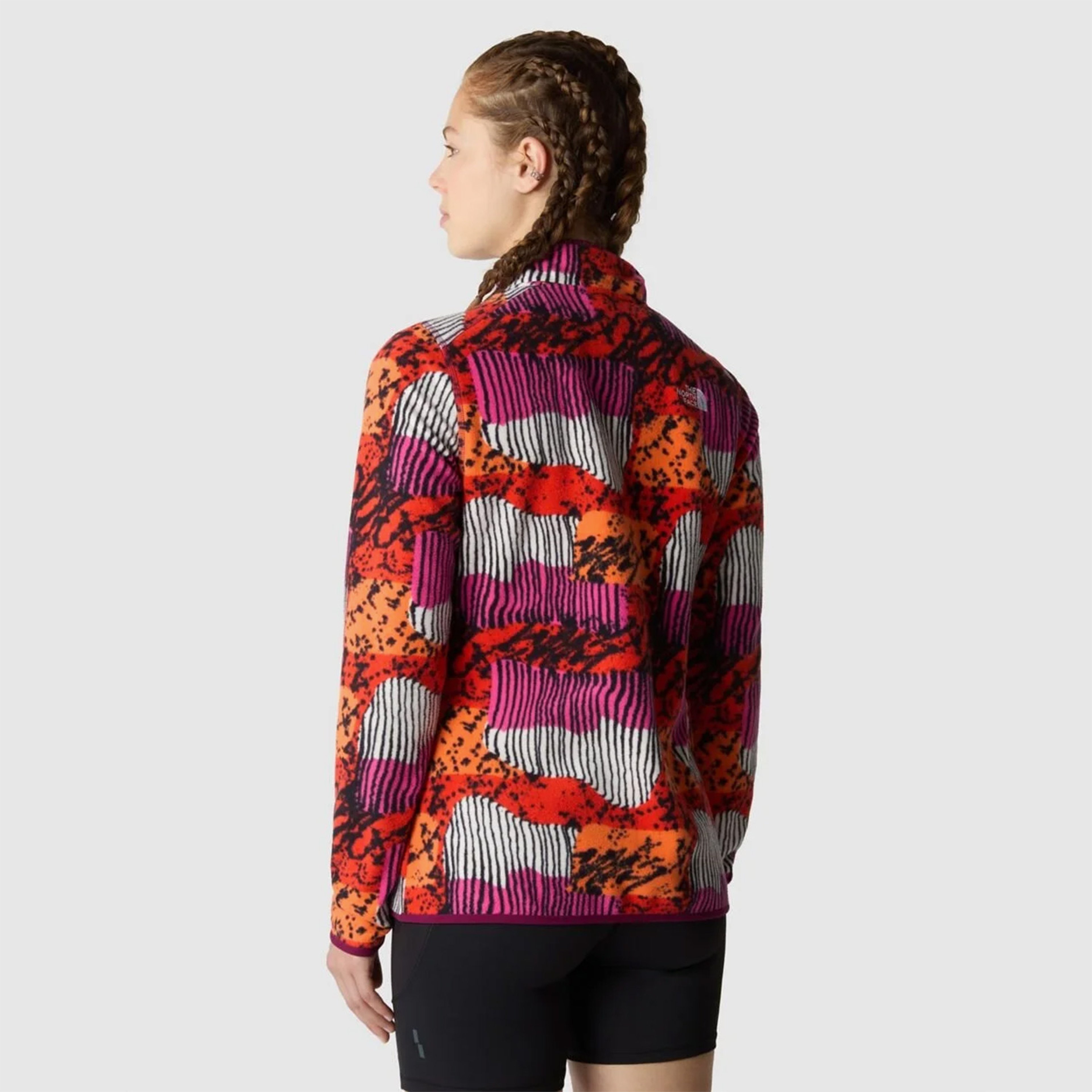 The North Face 100 Glacier Printed 1/4 Zip Kadın Kırmızı Mont