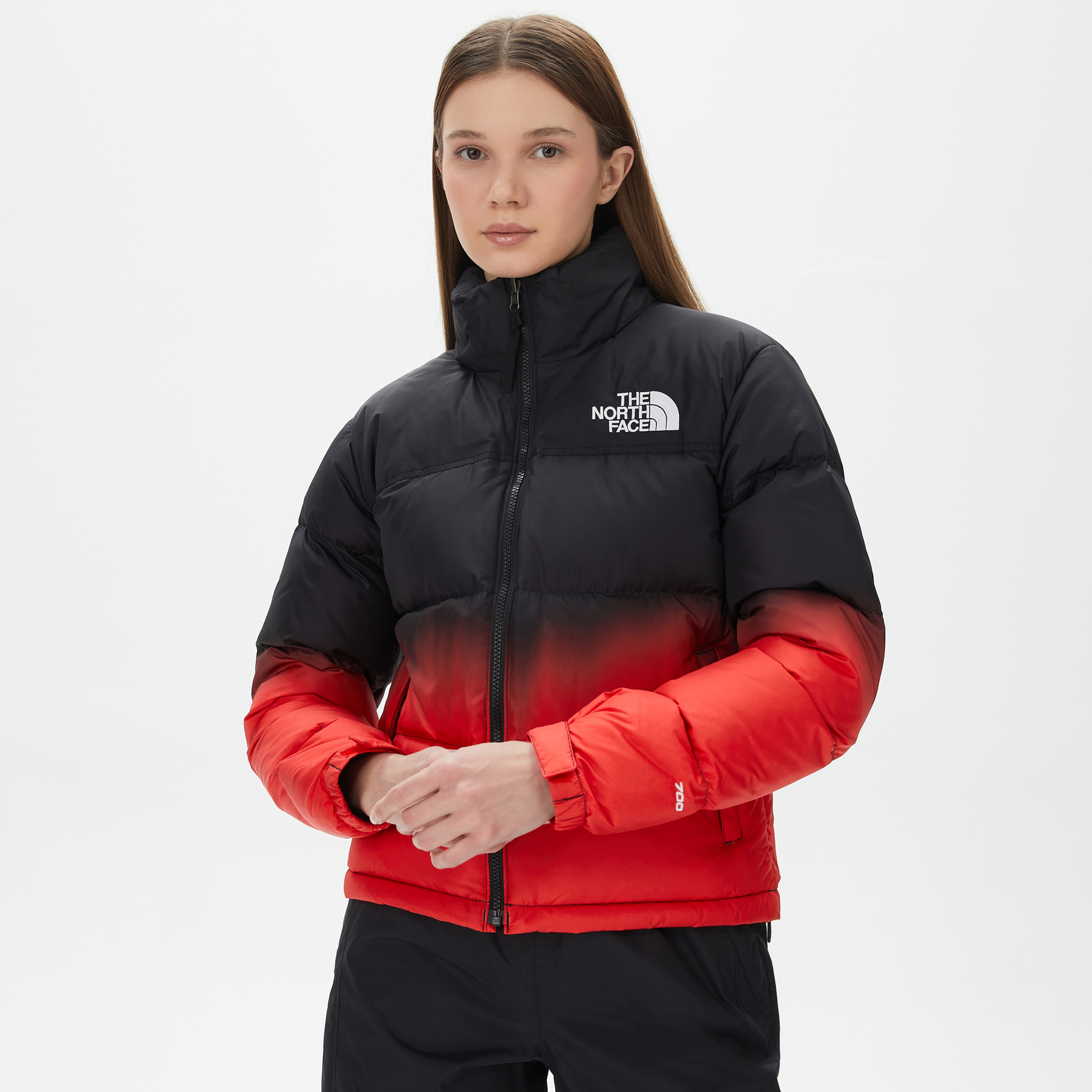 The North Face 96 Nuptse Dip Dye Kadın Kırmızı Mont