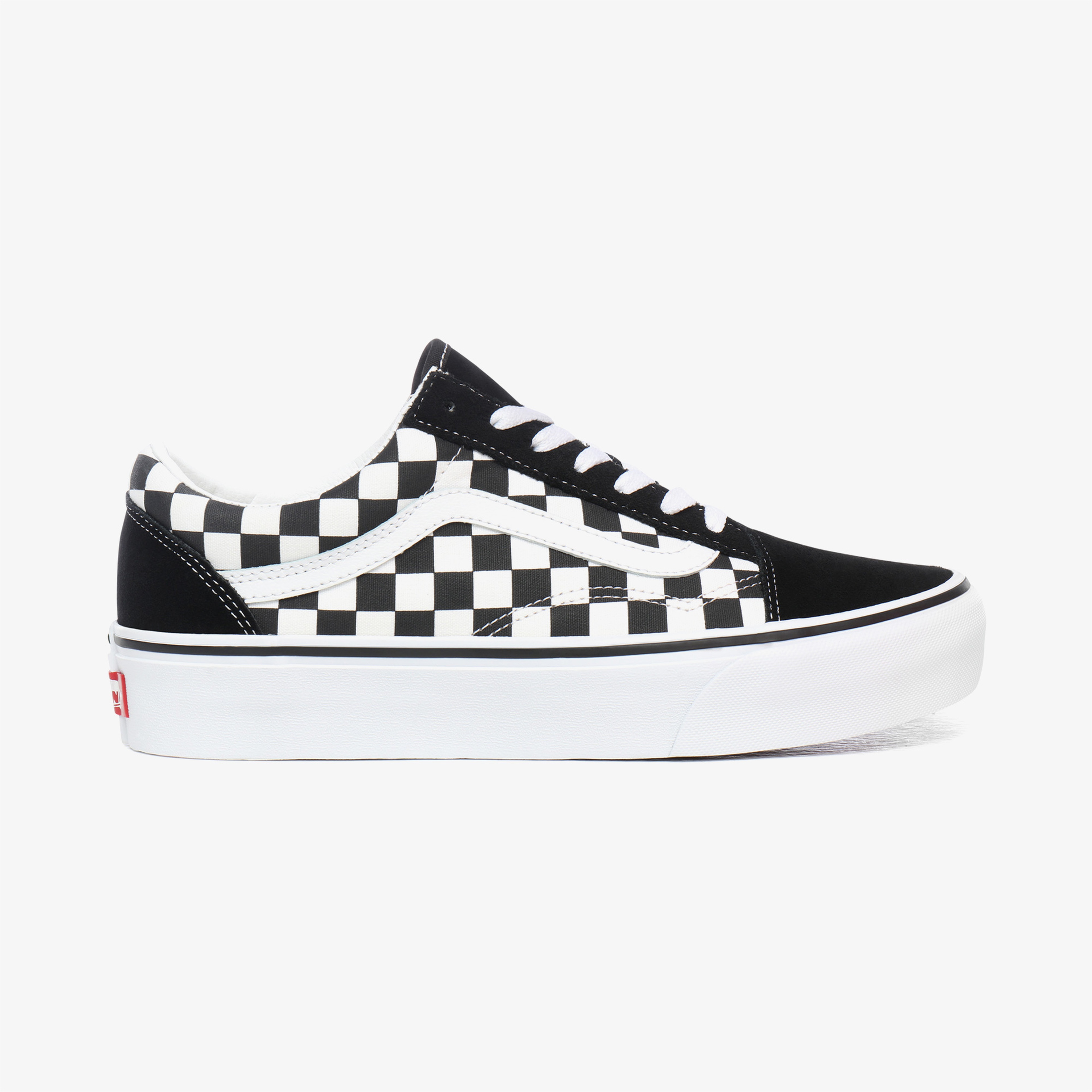 Vans Old Skool Platform Checkerboard Kadın Platform Siyah Sneaker