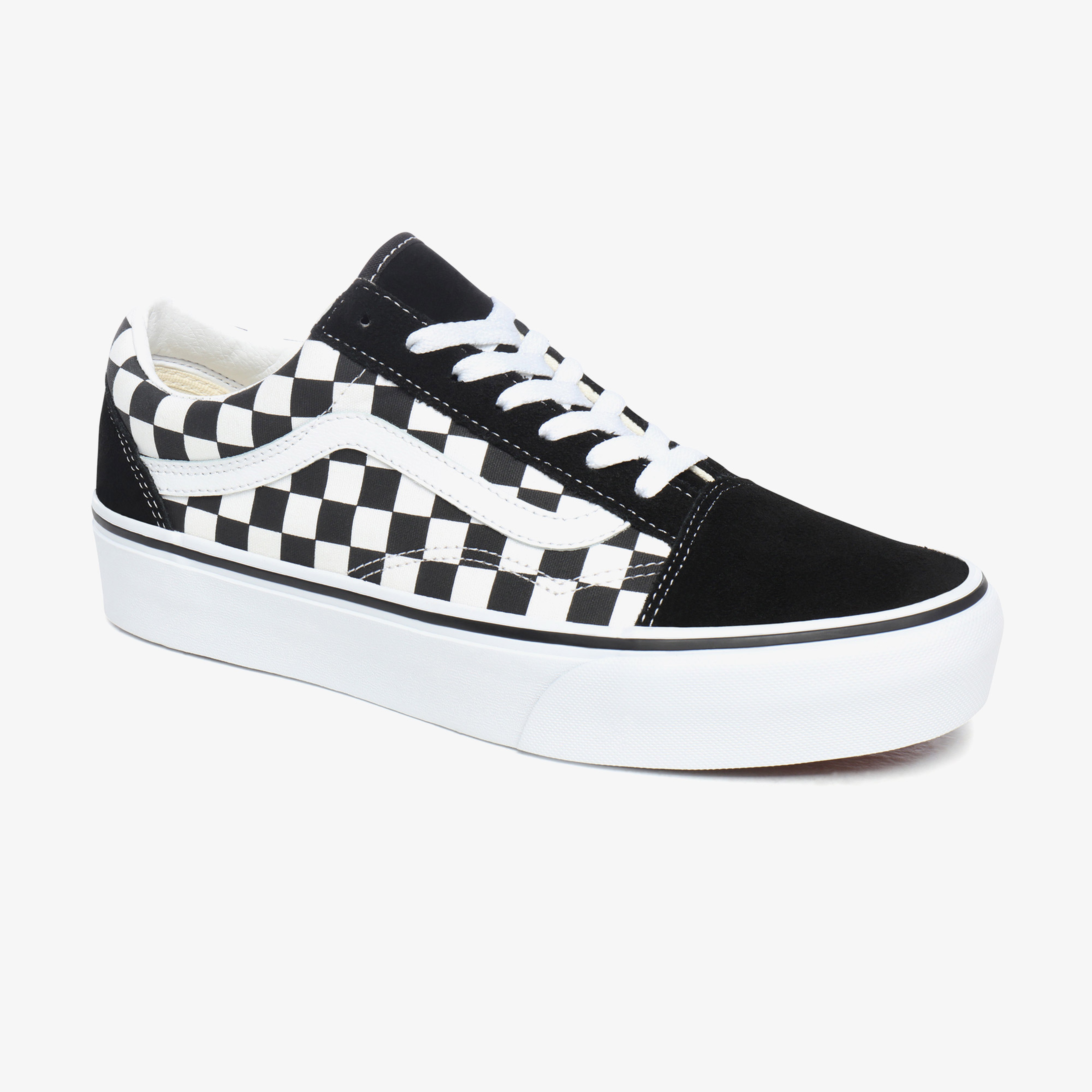 Vans Old Skool Platform Checkerboard Kadın Platform Siyah Sneaker