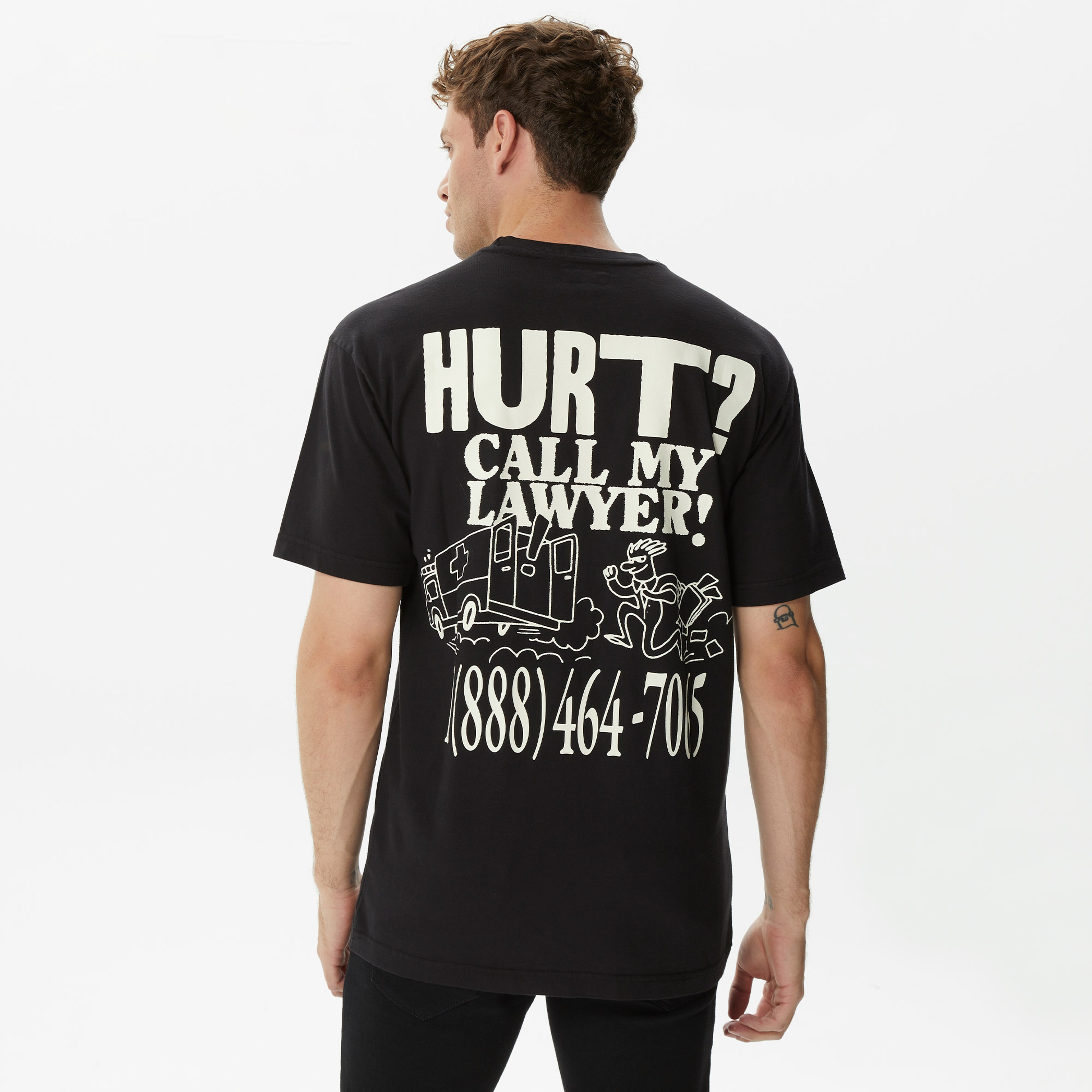 Market Call My Lawyer Erkek Siyah T-Shirt