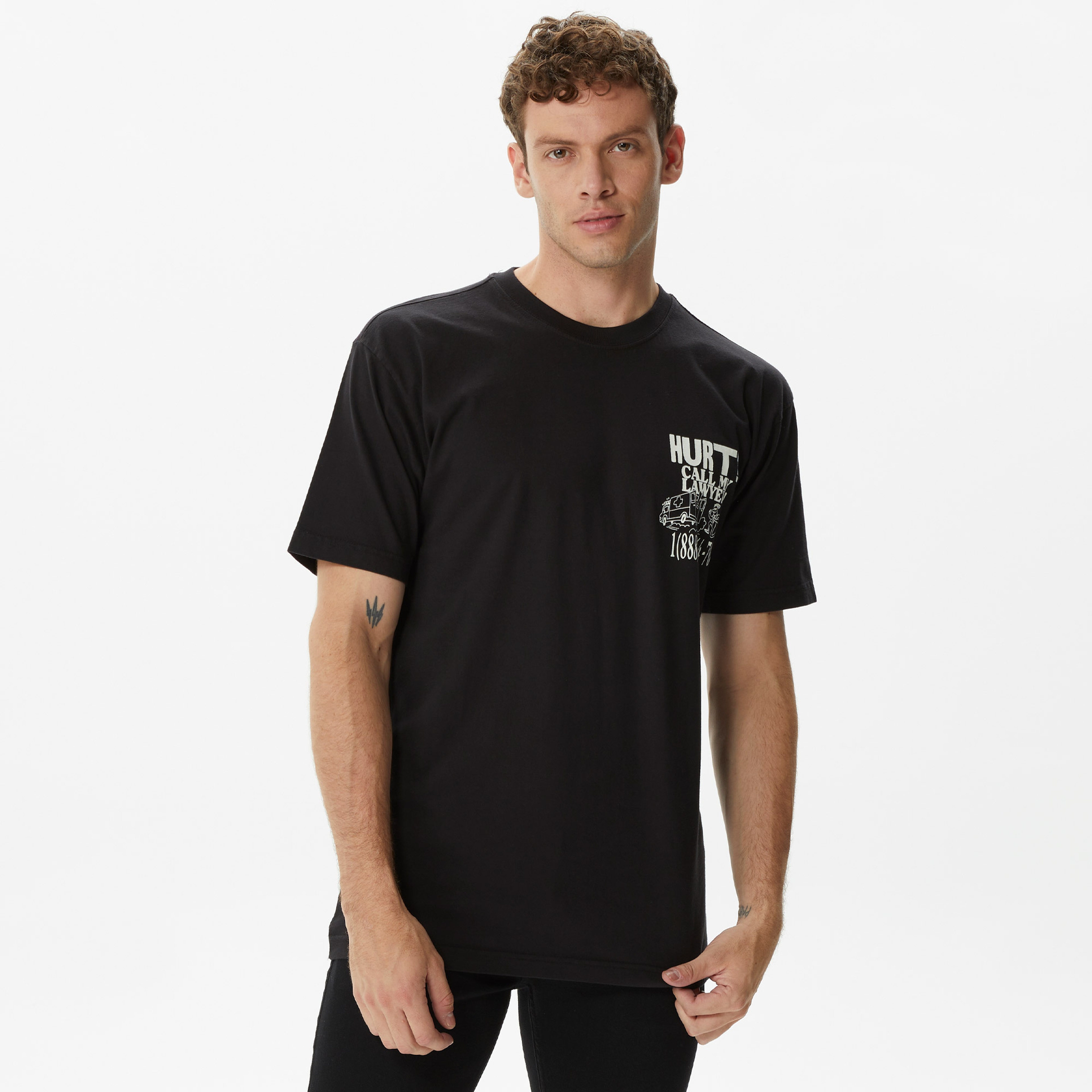 Market Call My Lawyer Erkek Siyah T-Shirt