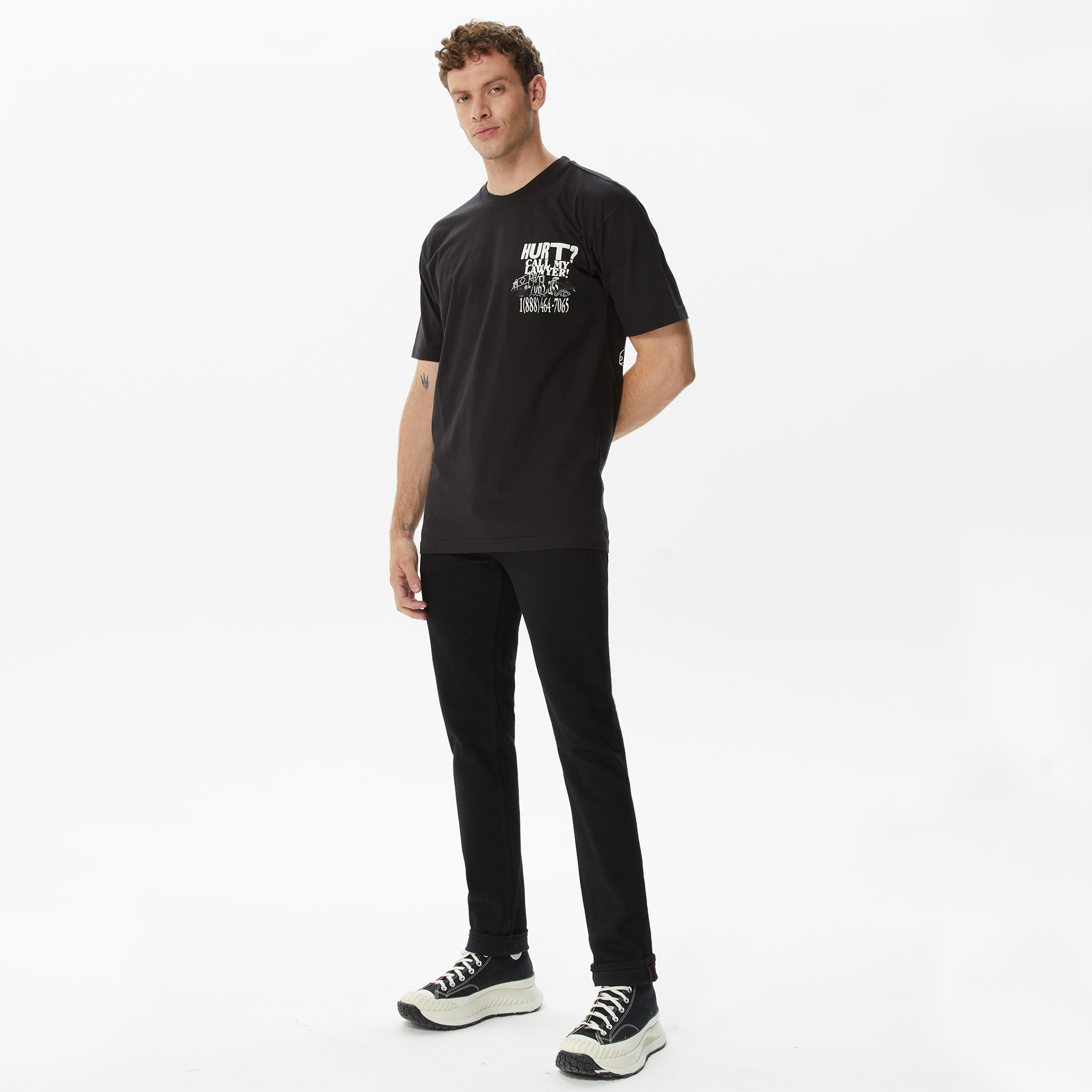 Market Call My Lawyer Erkek Siyah T-Shirt