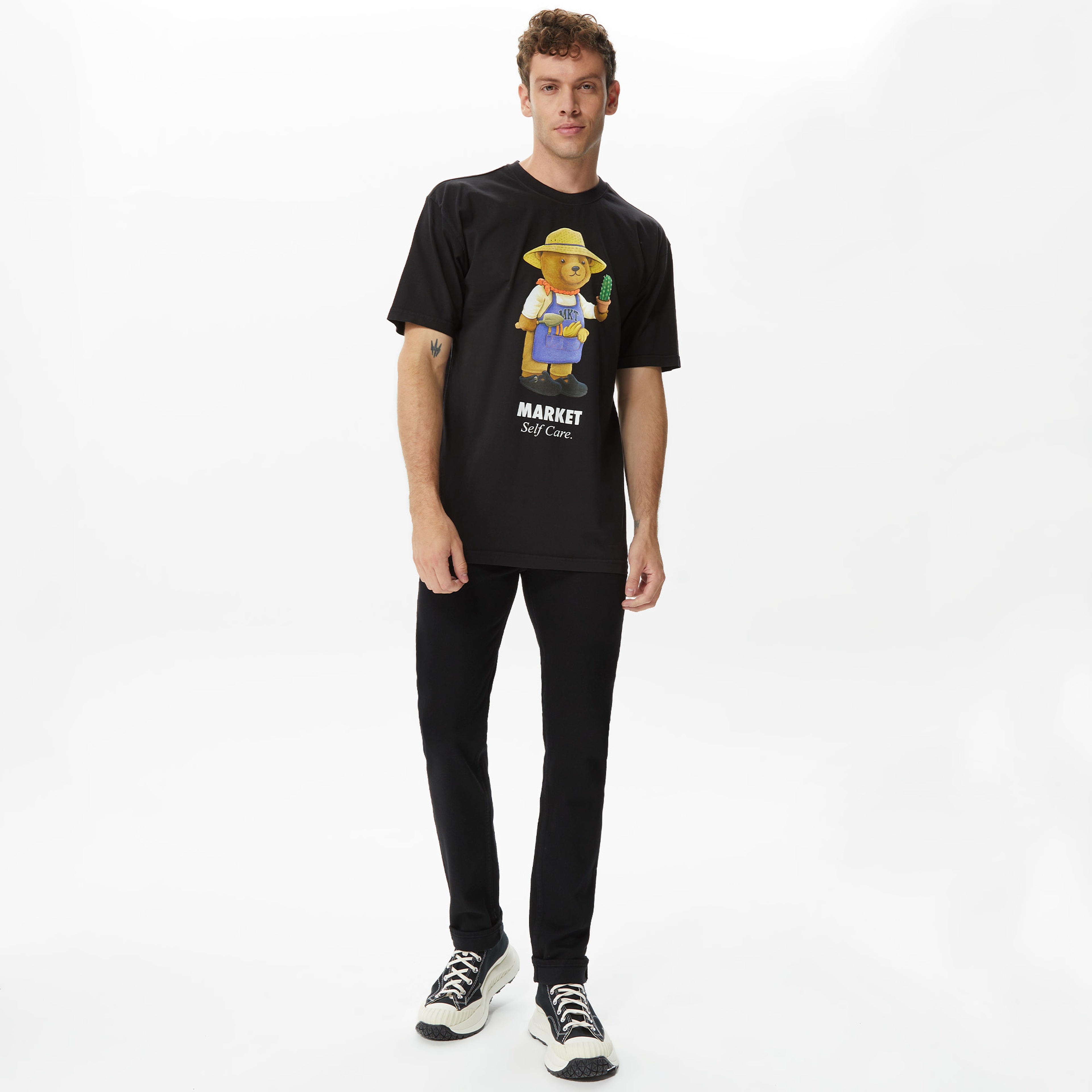 Market Botanical Bear Erkek Siyah T-Shirt
