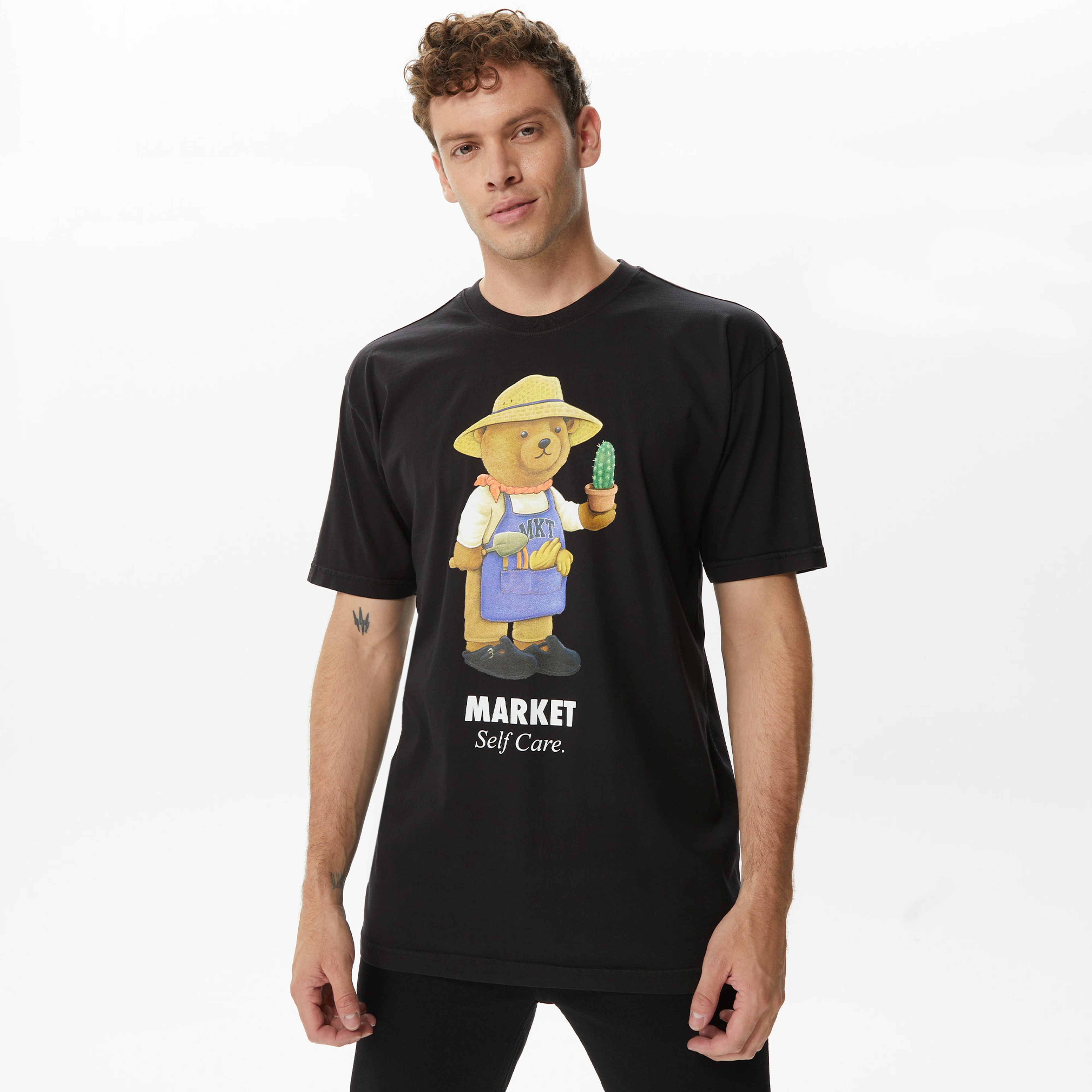 Market Botanical Bear Erkek Siyah T-Shirt