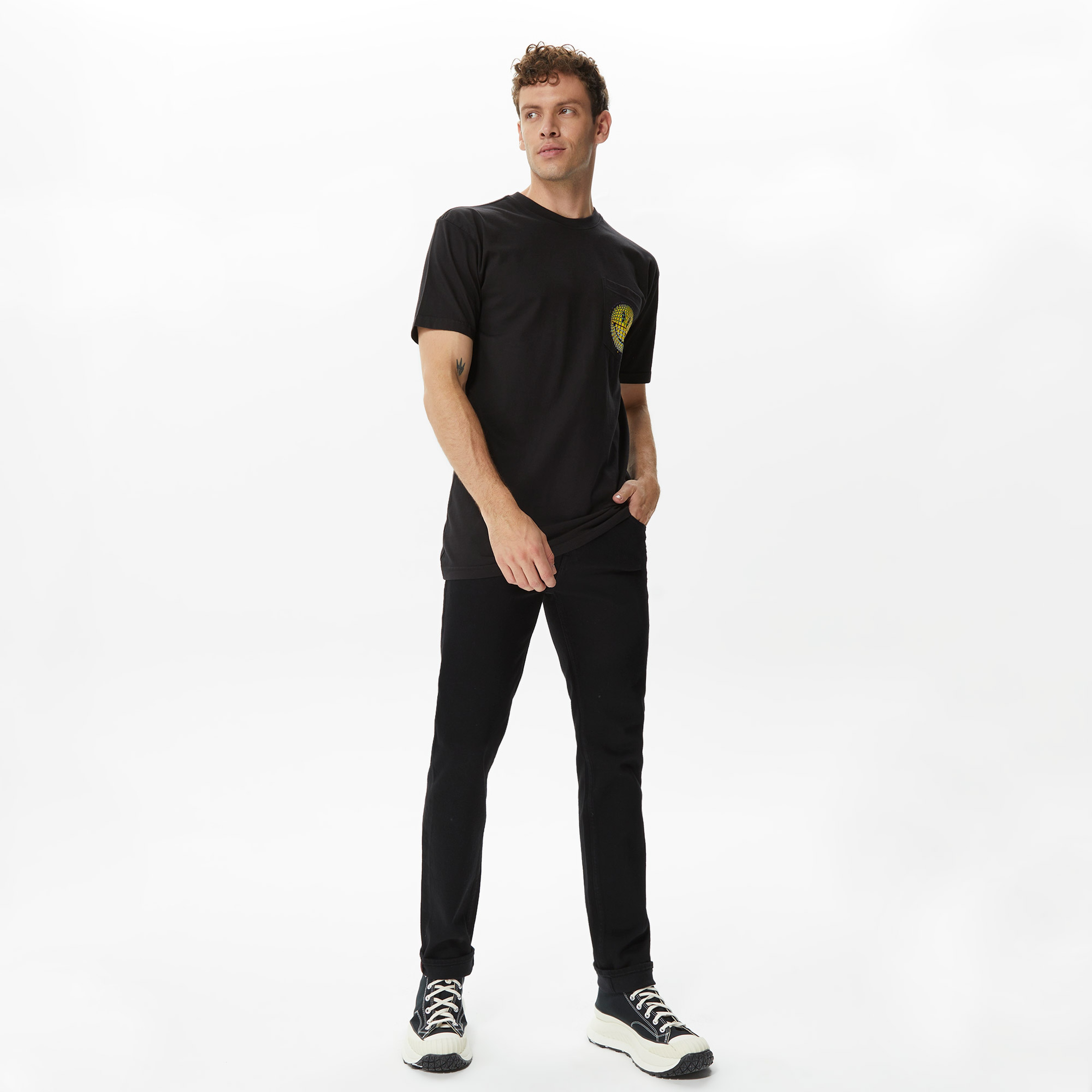 Market Smiley Afterhours Pocket Erkek Siyah T-Shirt