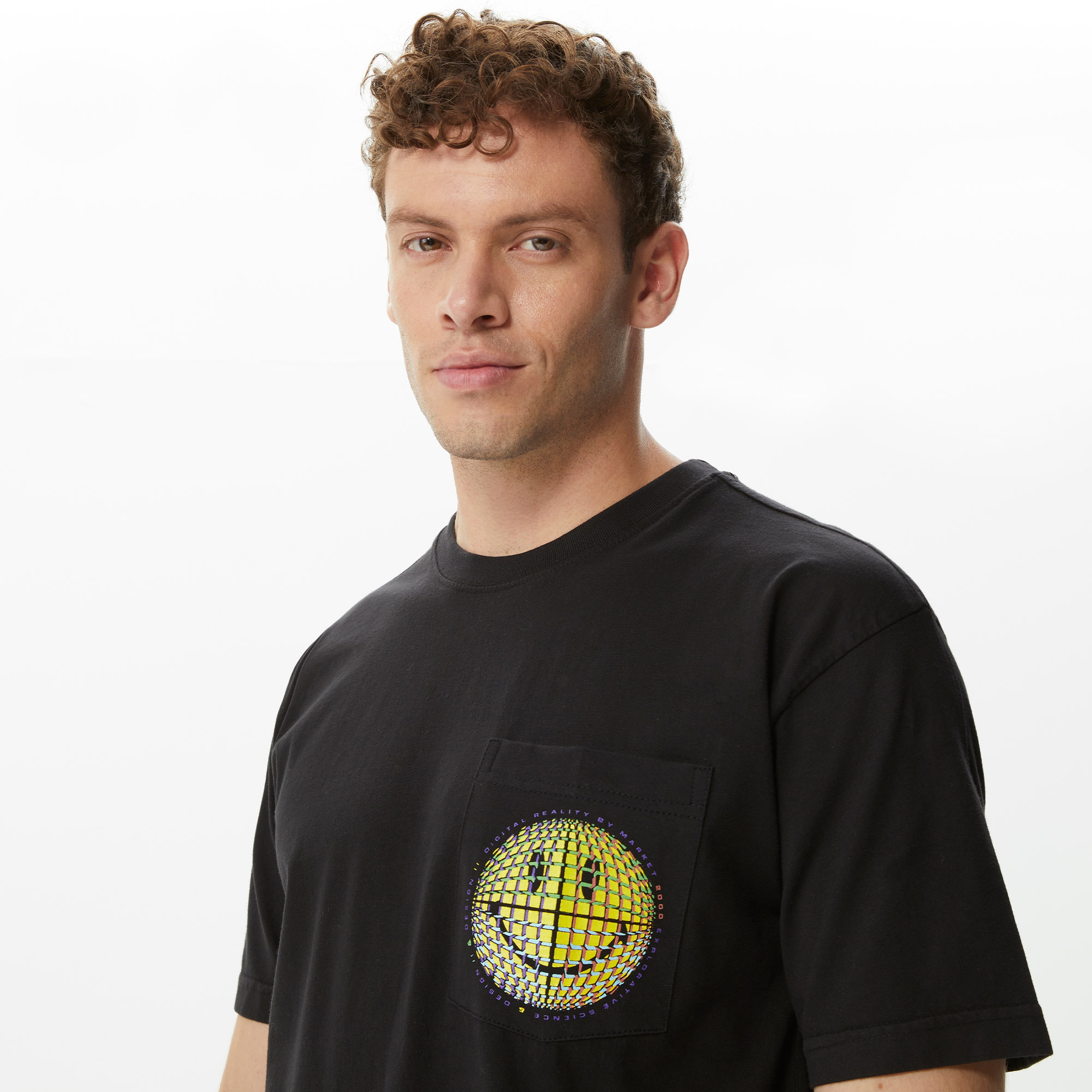 Market Smiley Afterhours Pocket Erkek Siyah T-Shirt