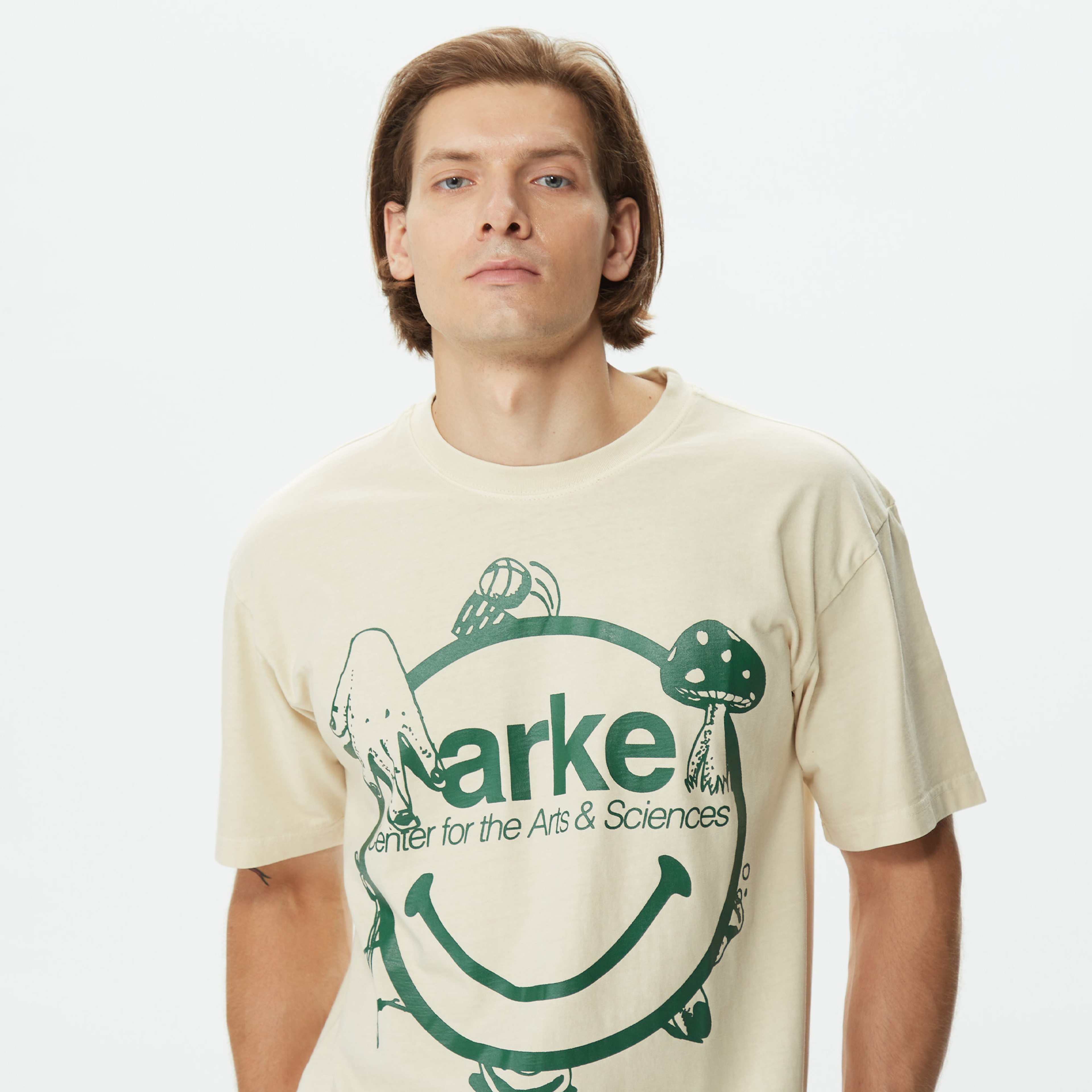 Market Smiley Arts Sciencies Erkek Krem T-Shirt