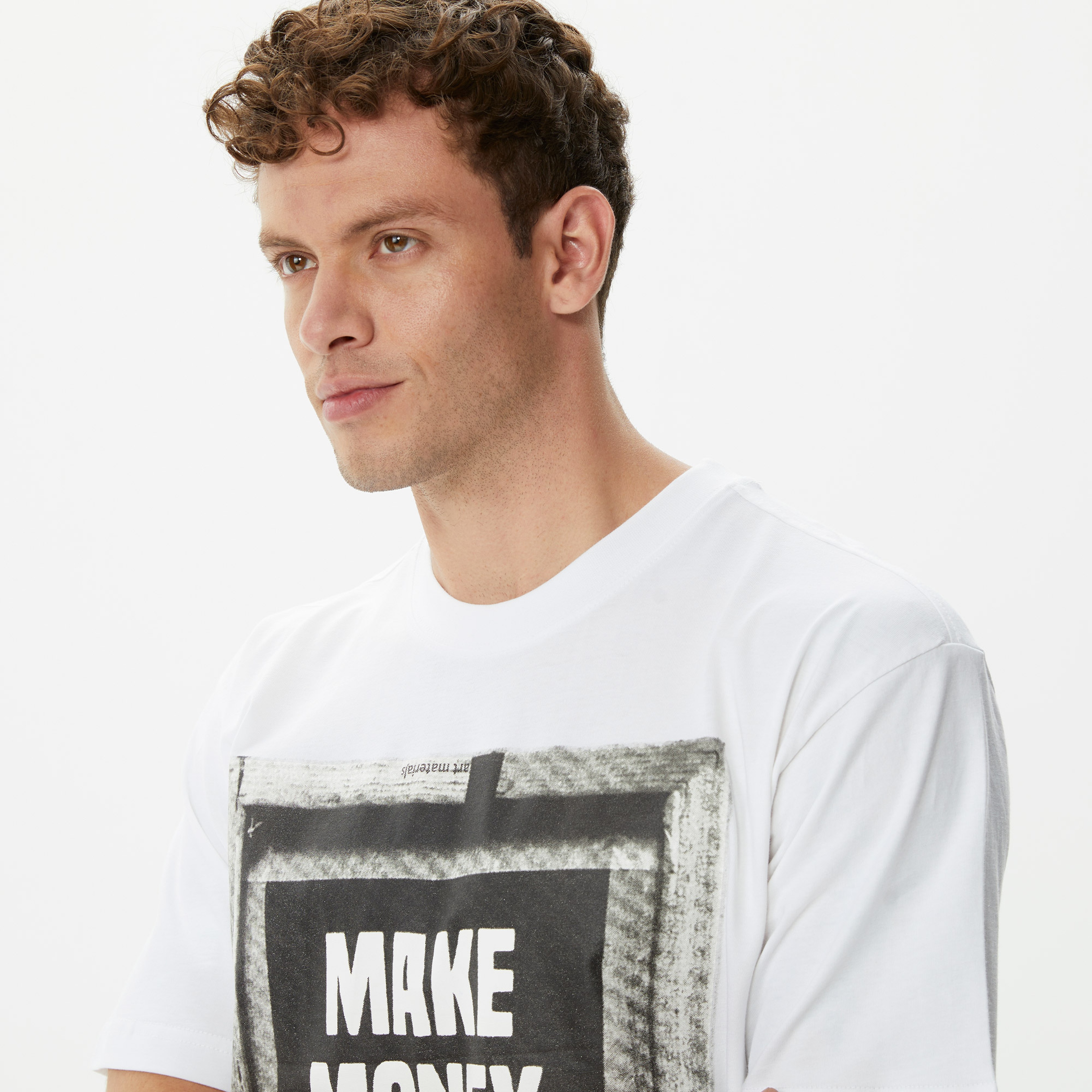 Market Printing Money Erkek Krem T-Shirt