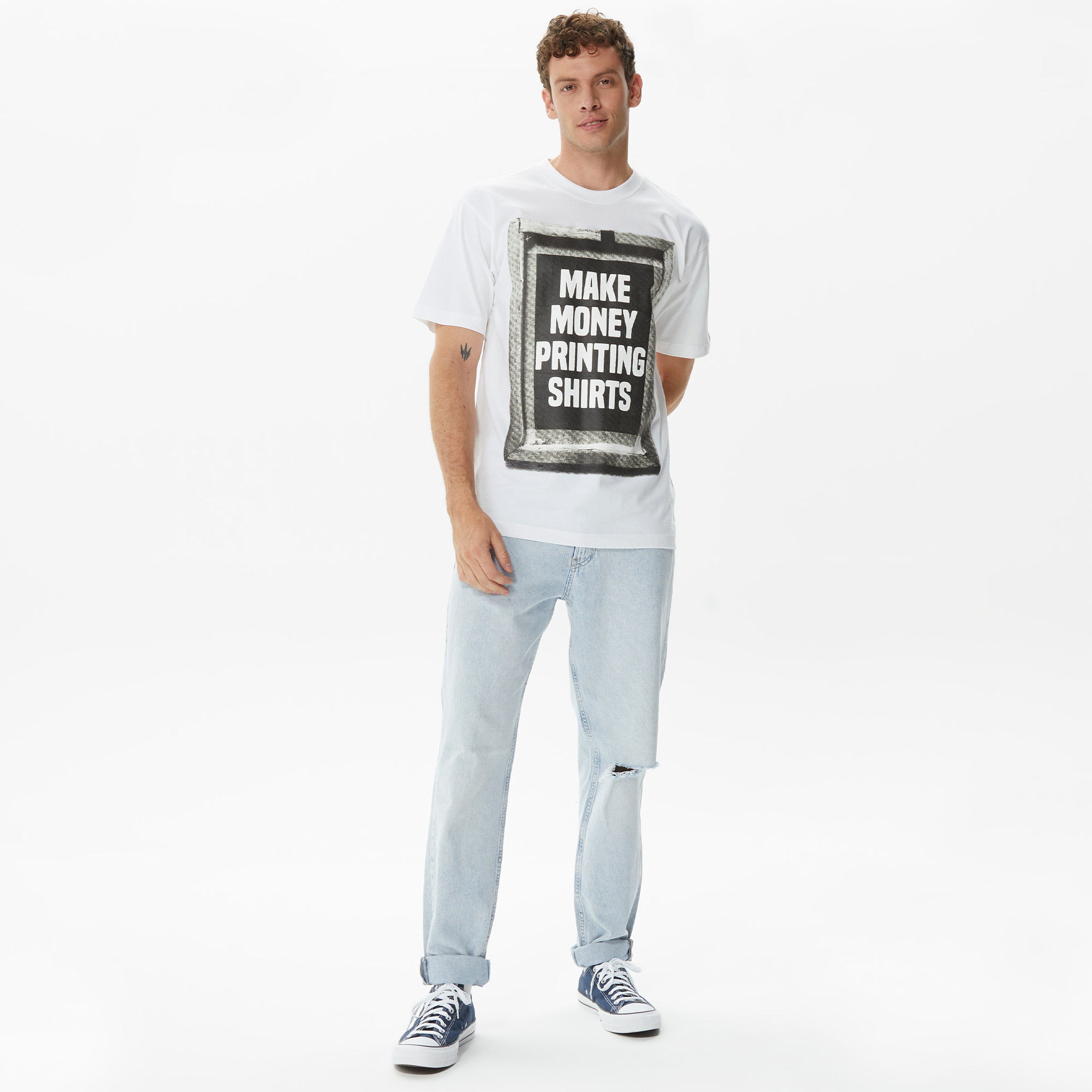 Market Printing Money Erkek Krem T-Shirt